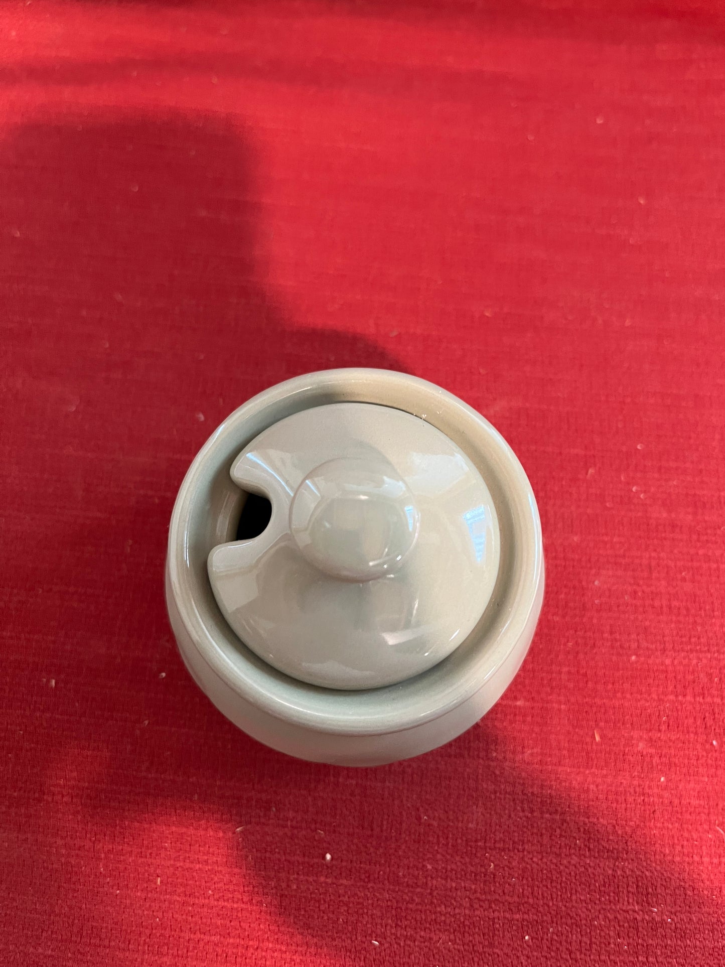 Longaberger sugar bowl with lid in Sage