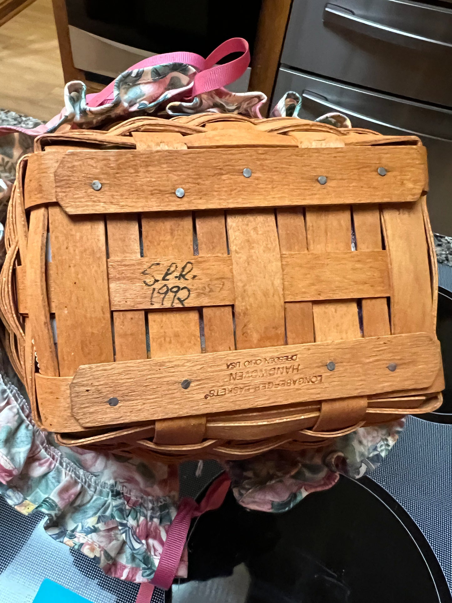 Longaberger 1992 Easter Basket with Liner and Protector
