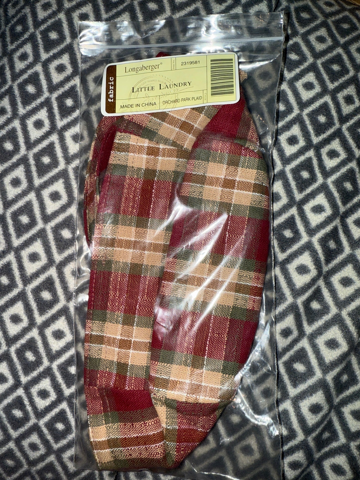 Longaberger Little Laundry Liner in Orchard Park Plaid