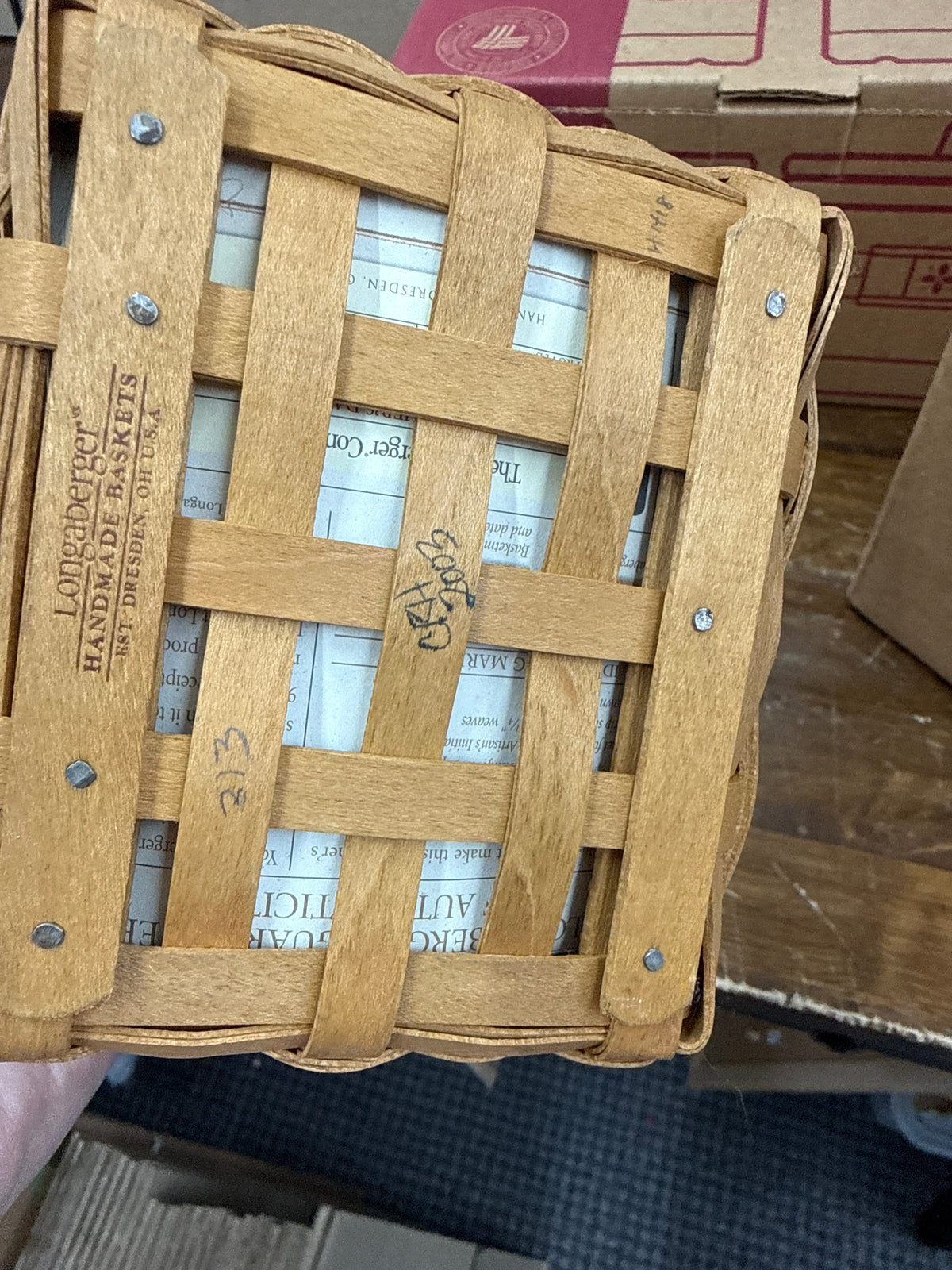 Longaberger pocket change basket