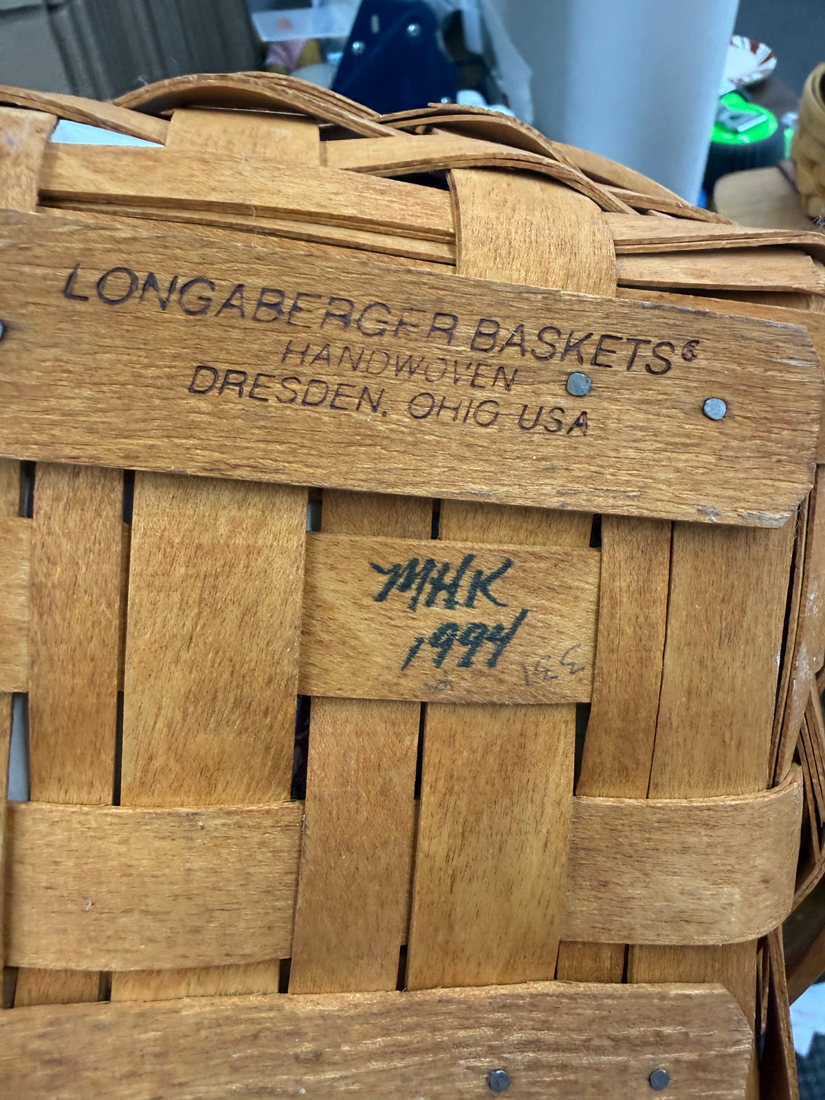 Longaberger jingle bell basket with protector