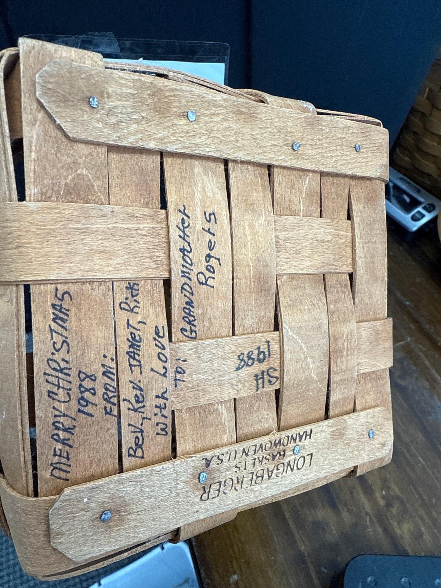 Longaberger poinsettia basket -is a little dusty
