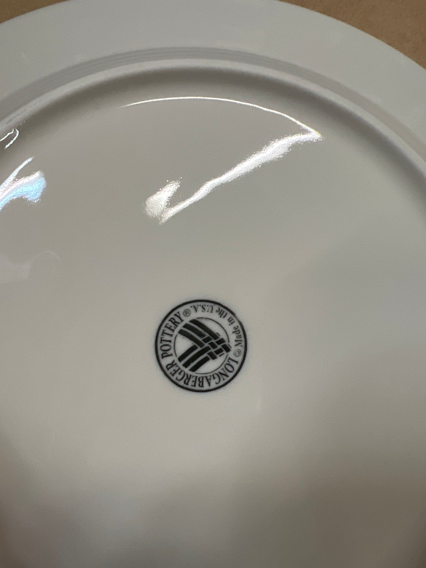 Longaberger American home pottery luncheon plate in ivory