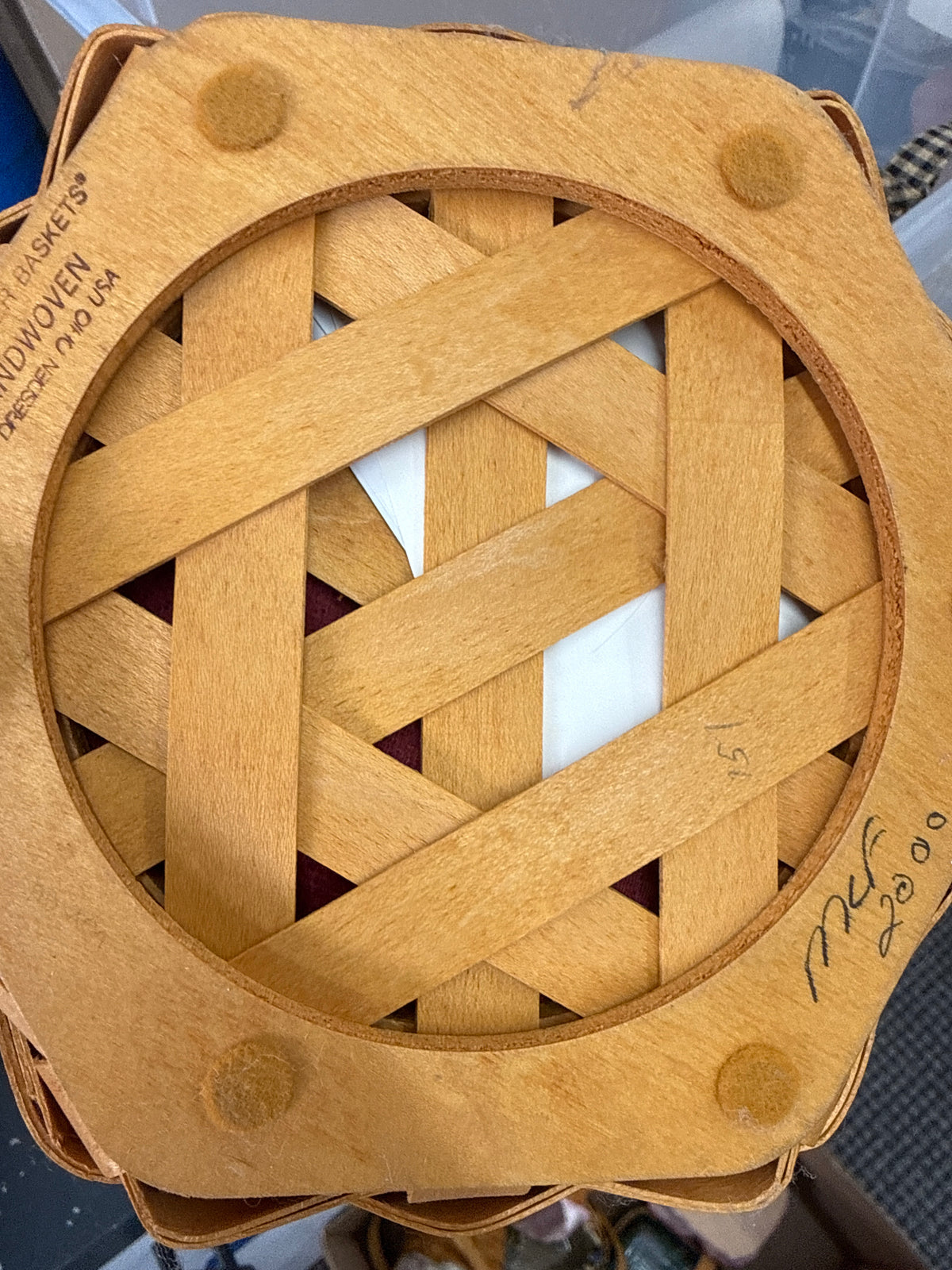 Longaberger 8” generation basket with lid, liner and protector