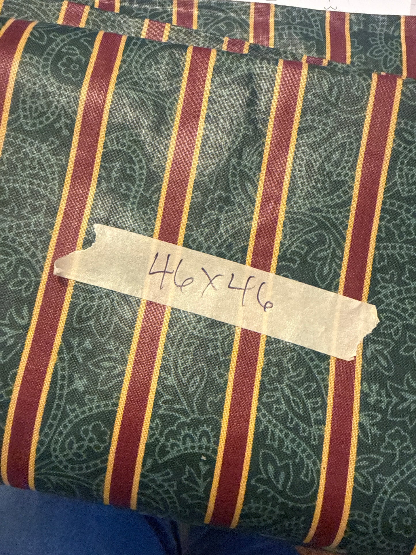 Longaberger 46” fabric square in imperial stripe