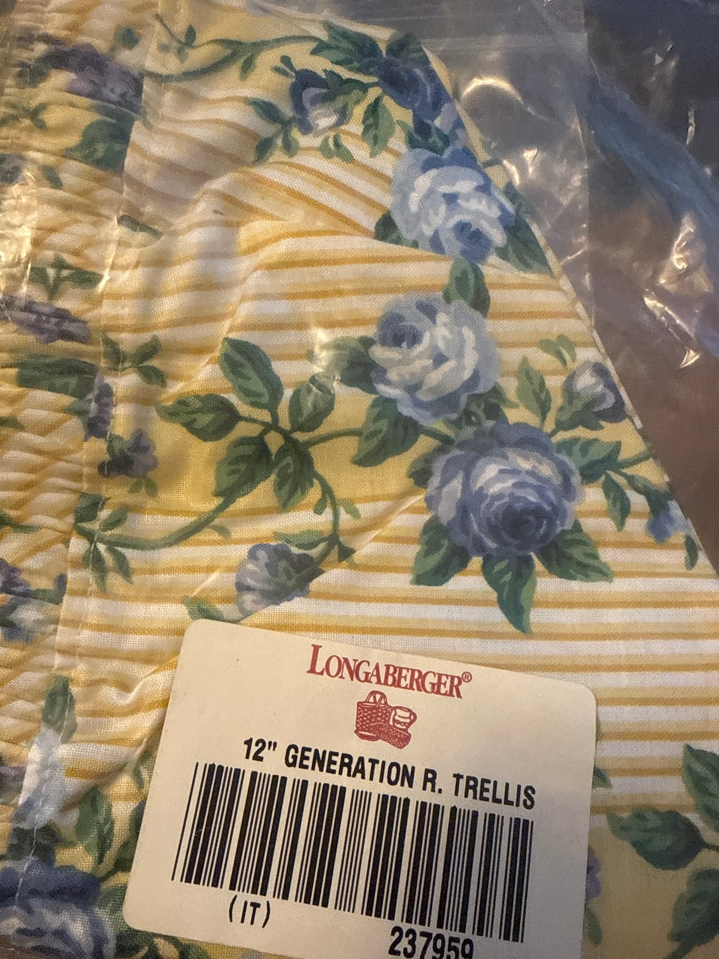 Longaberger 12” generations liner in rose trellis