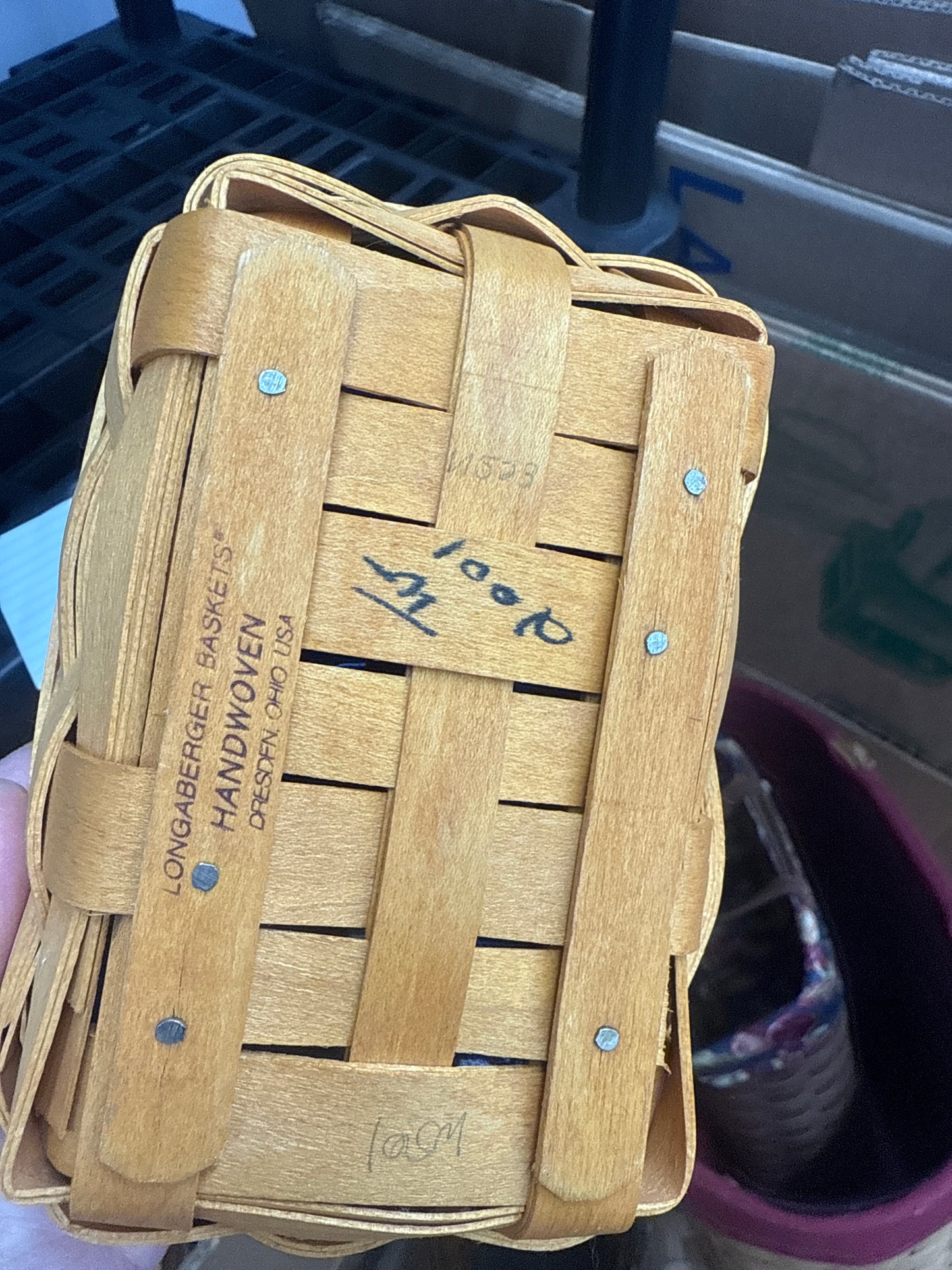Longaberger parsley basket with liner and protector