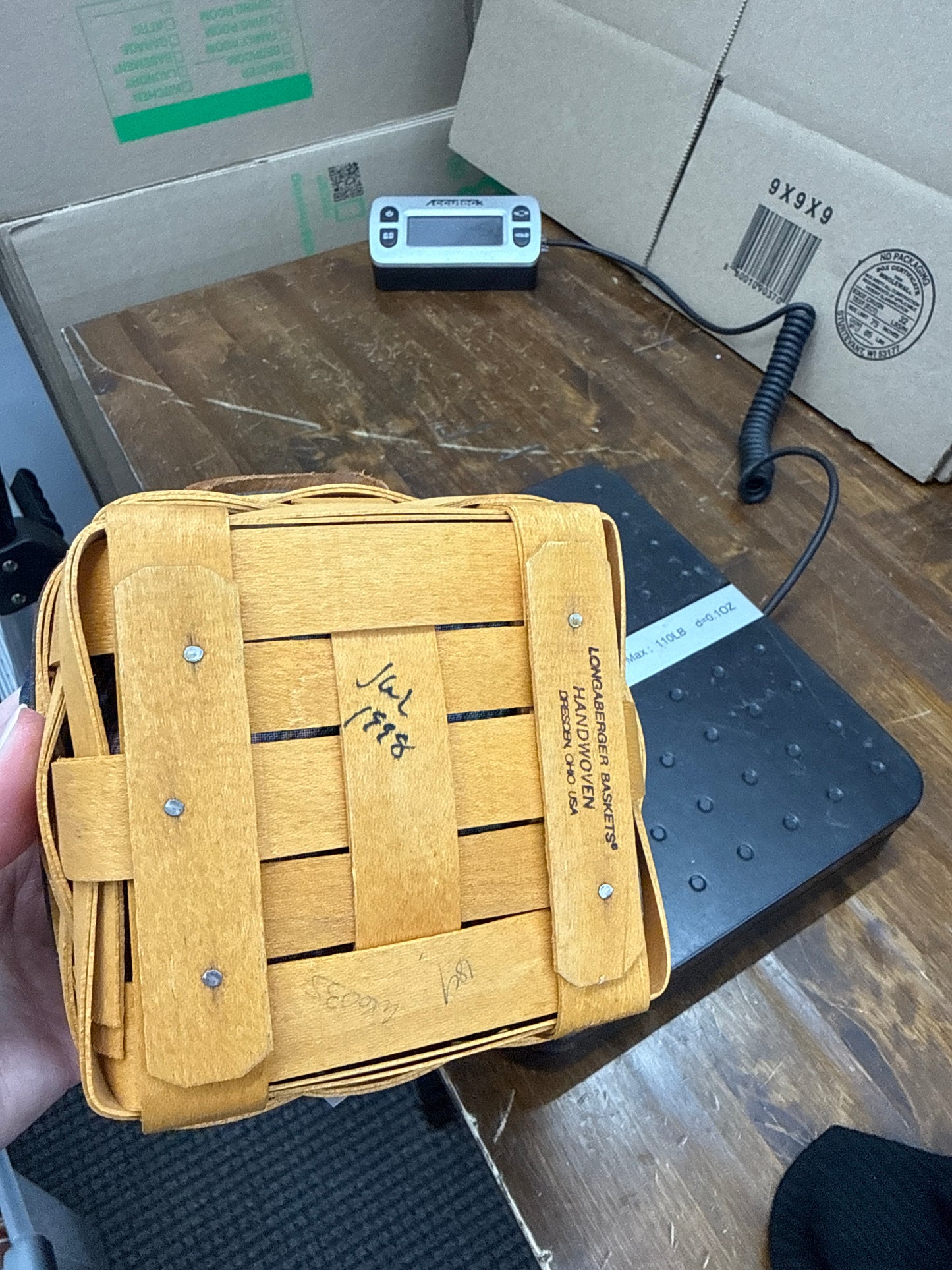 Longaberger tee basket with liner, protector, and tees