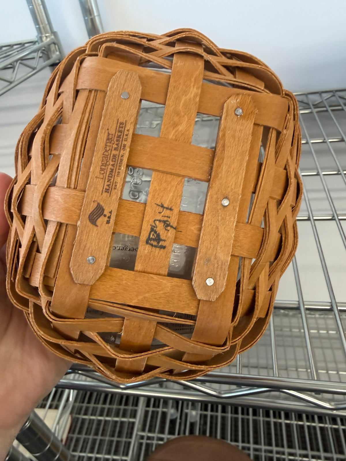 Longaberger oval basket with protector