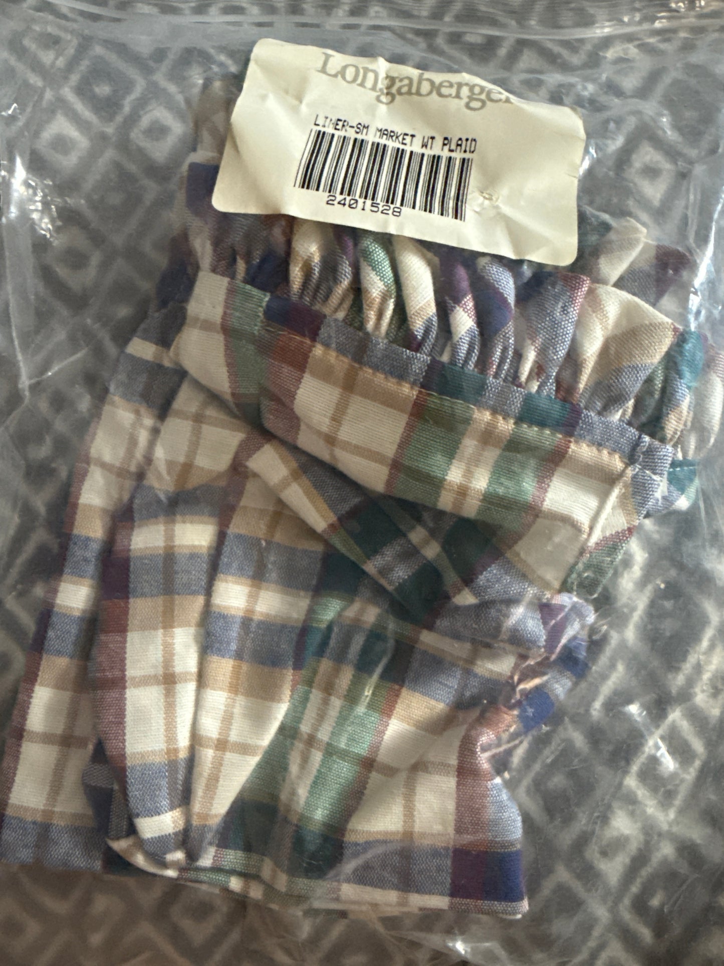Longaberger Small Marker Liner in Woven Traditions Plaid