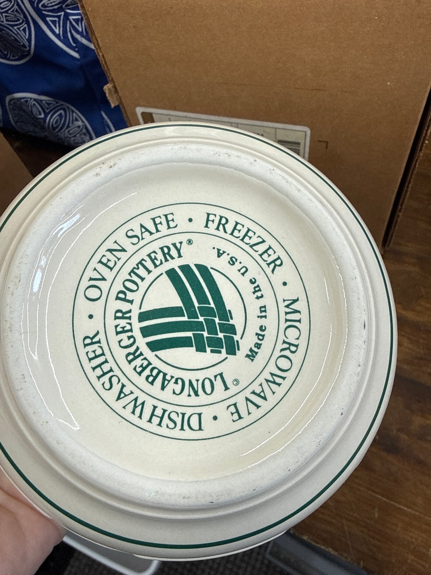 Longaberger small mixing bowl in heritage green made in USA