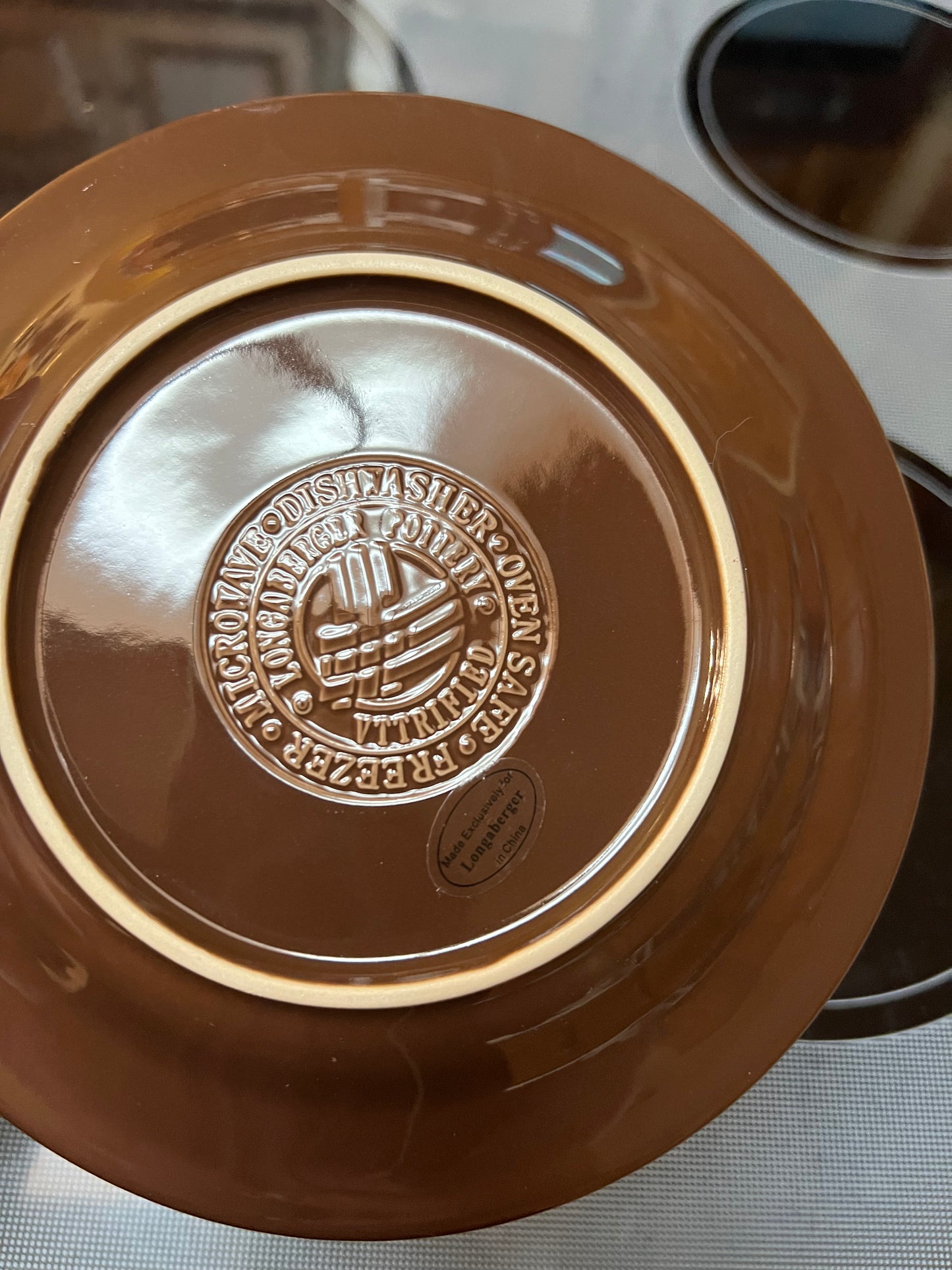 Longaberger bread & butter plate in chocolate