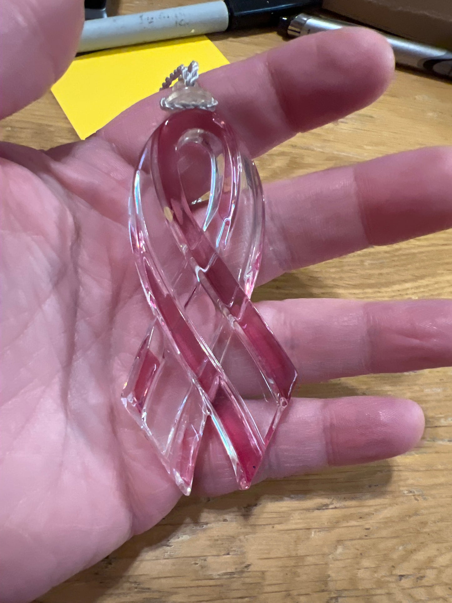 Lenox gift of knowledge crystal pink ribbon.