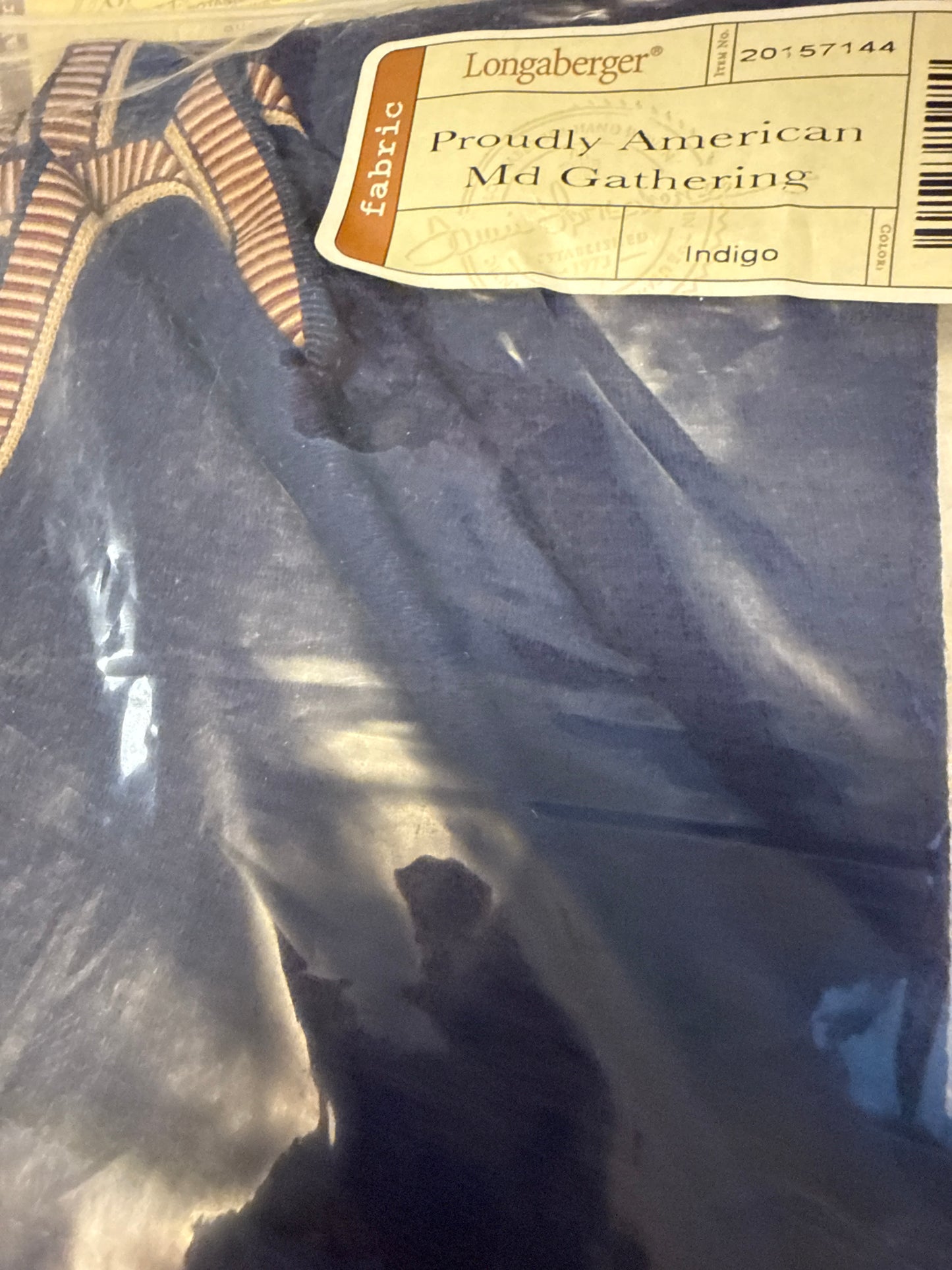 Longaberger proudly American medium gathering liner in indigo
