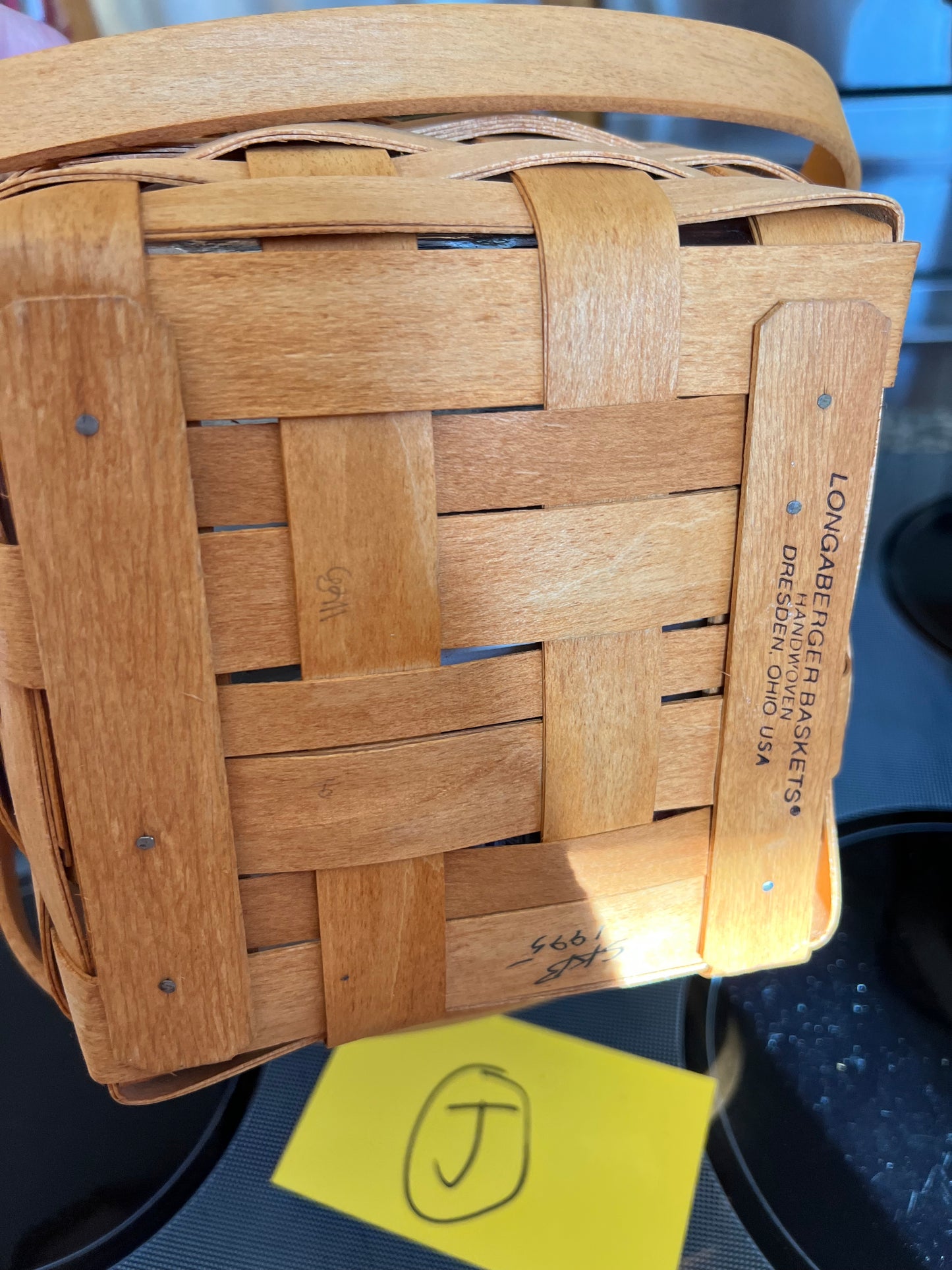 Longaberger cranberry basket with protector