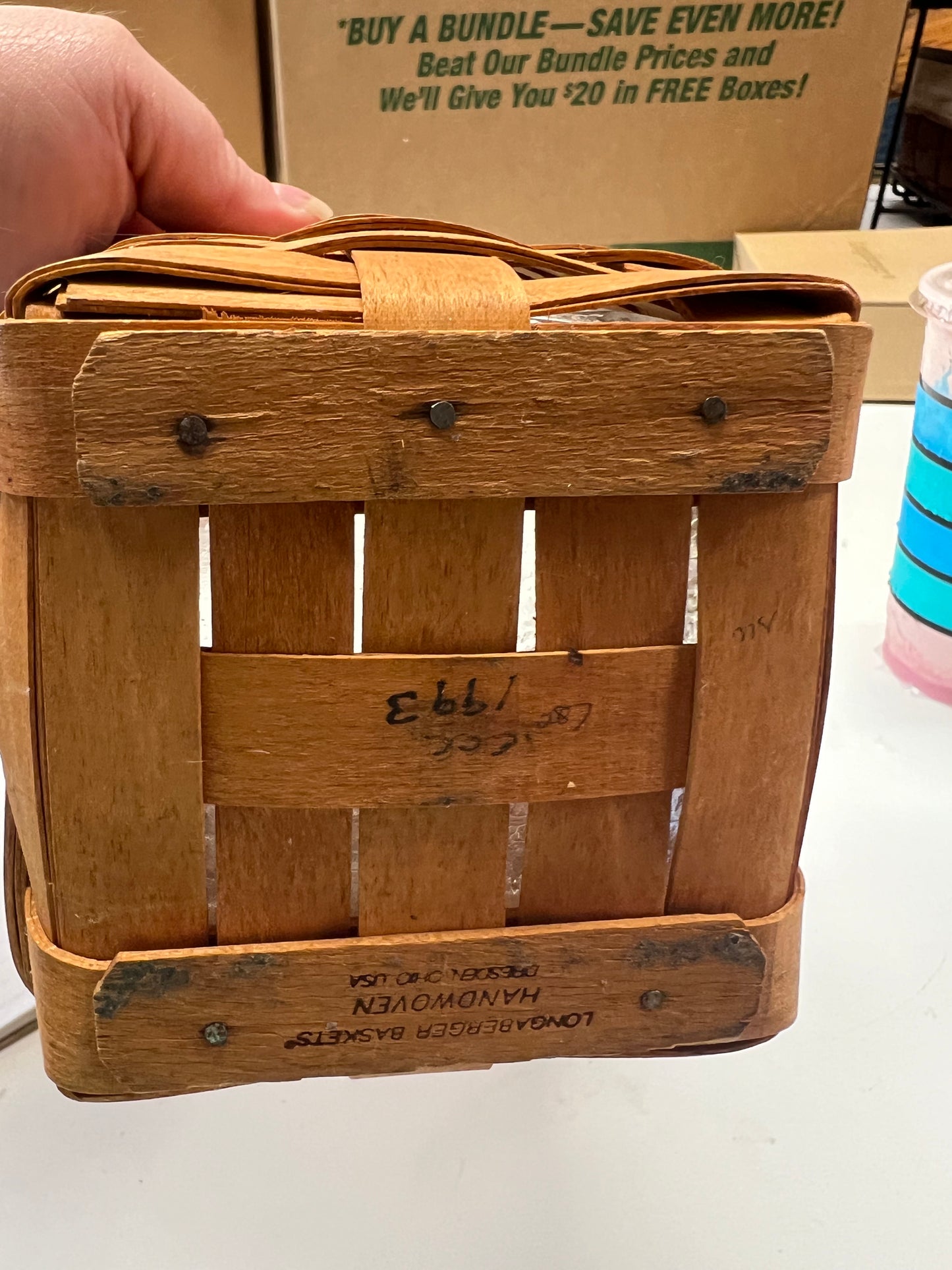 Longaberger Small spoon basket with protector