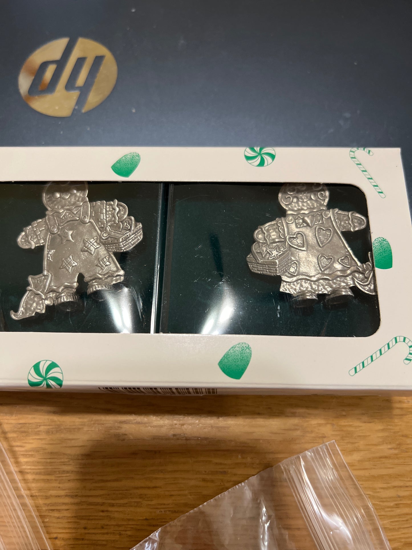 Longaberger Roger & Ginger pewter ornaments