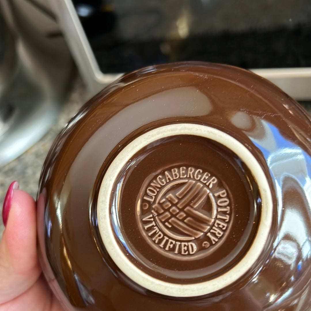 Longaberger small low bowl in chocolate