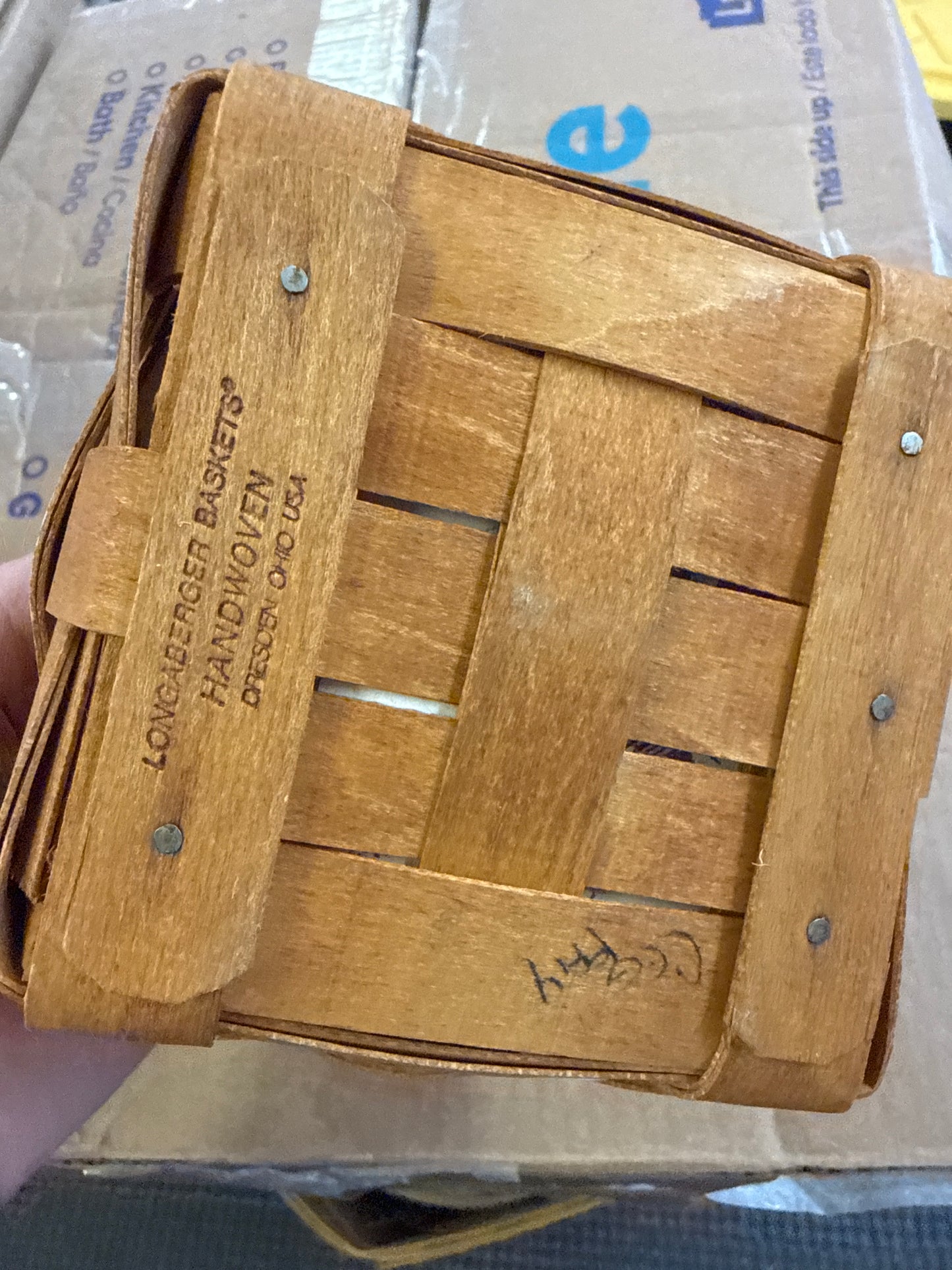 Longaberger small peg basket with protector