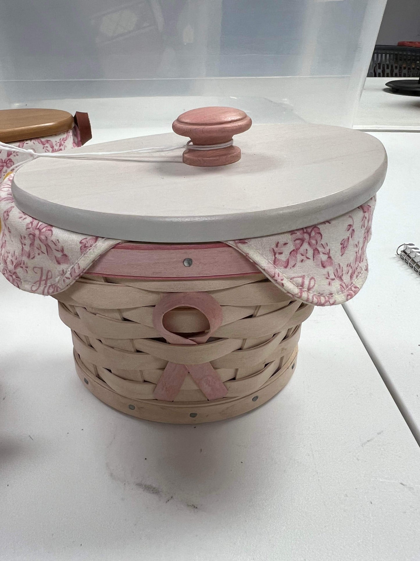 Longaberger 2007 Horizon of Hope Basket with Lid and Liner and protector