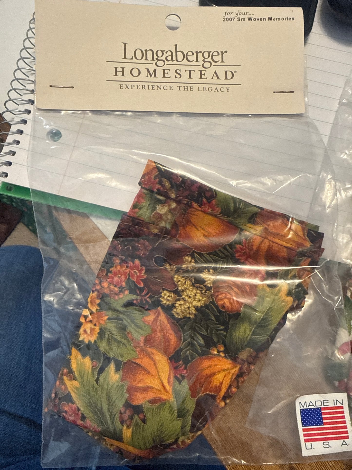 Longaberger homestead 2007 woven memories liner