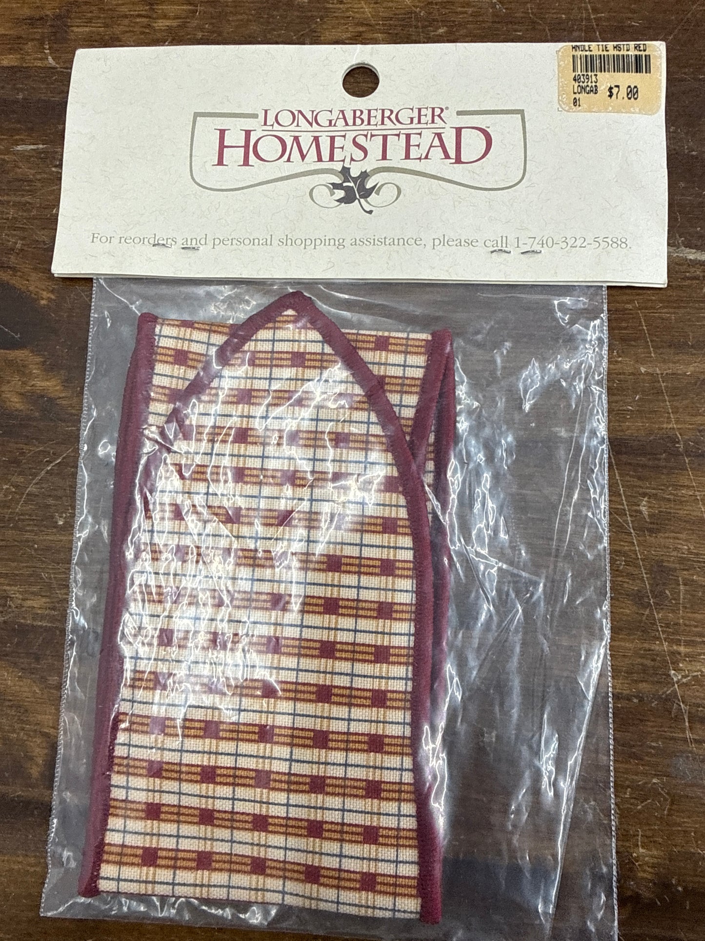 Longaberger handle tie in homestead red
