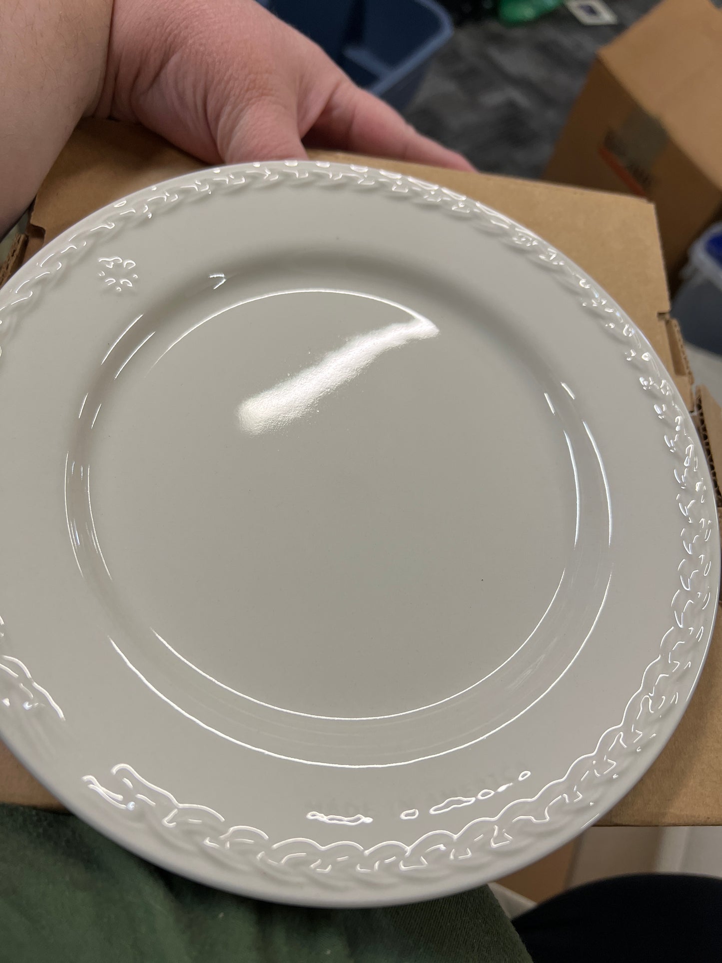 Longaberger American home pottery luncheon plate in ivory
