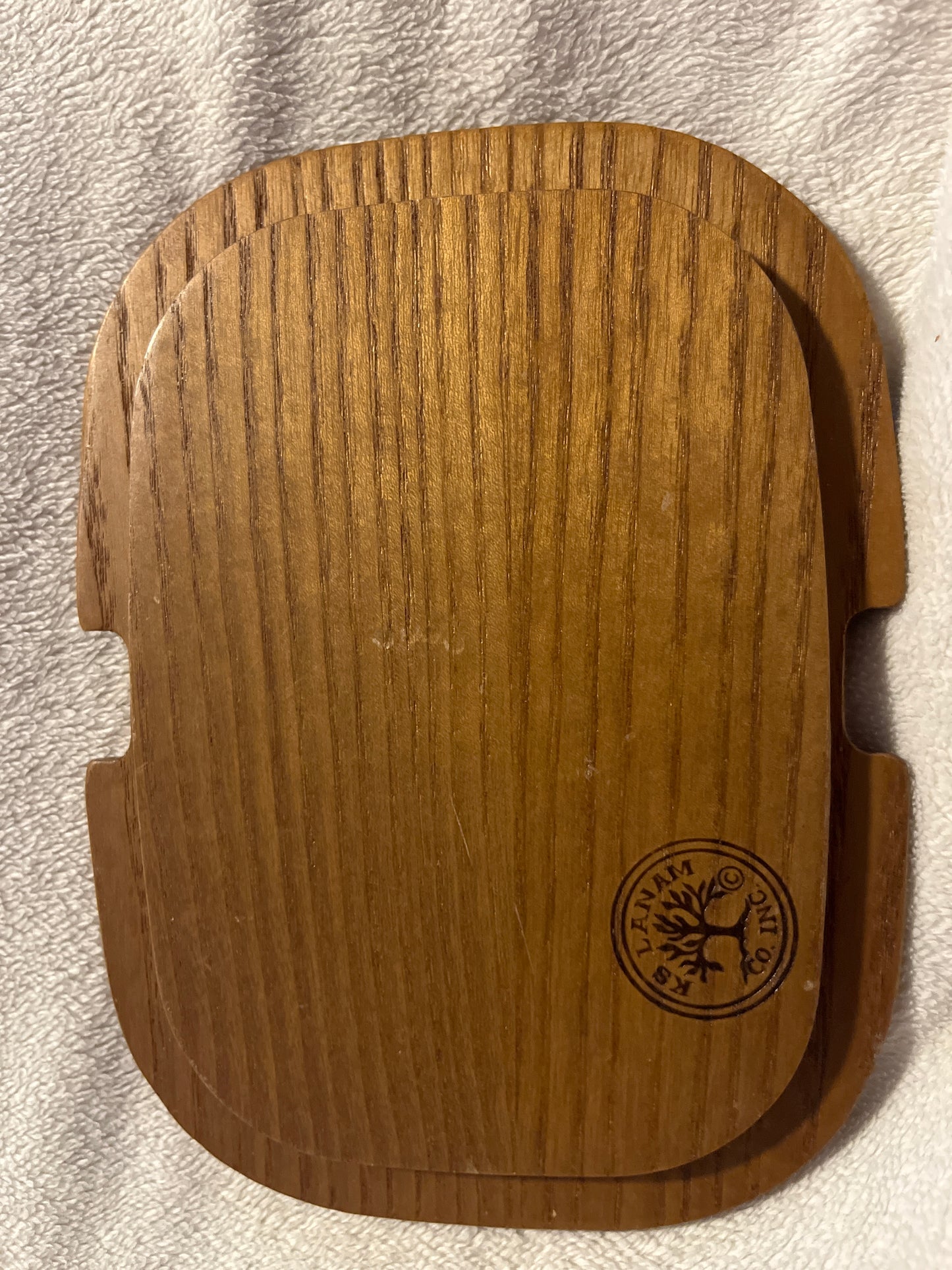 K.S. Lanam 6.75”x5” wooden lid — cherub design