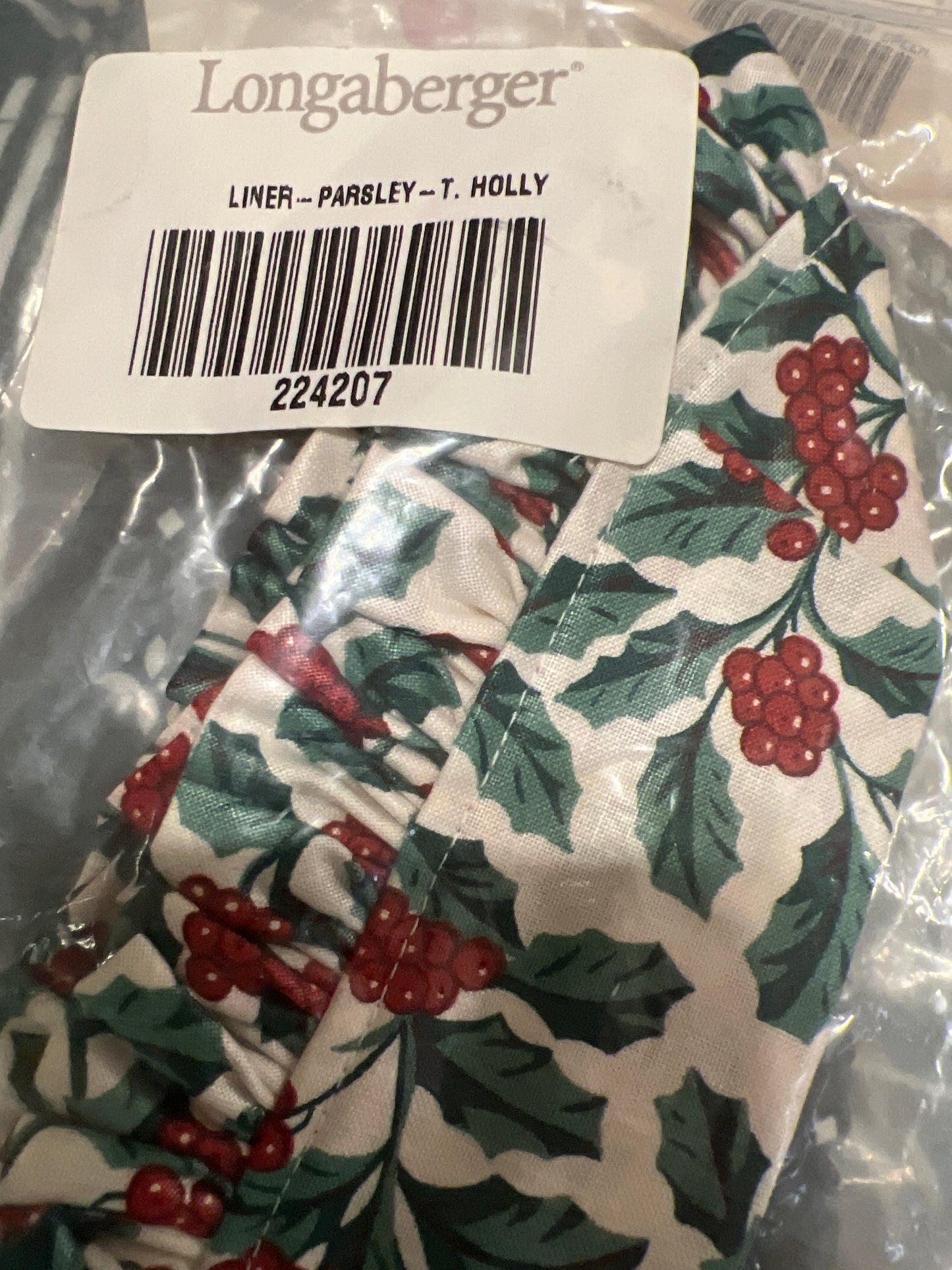 Longaberger parsley liner in traditional holly