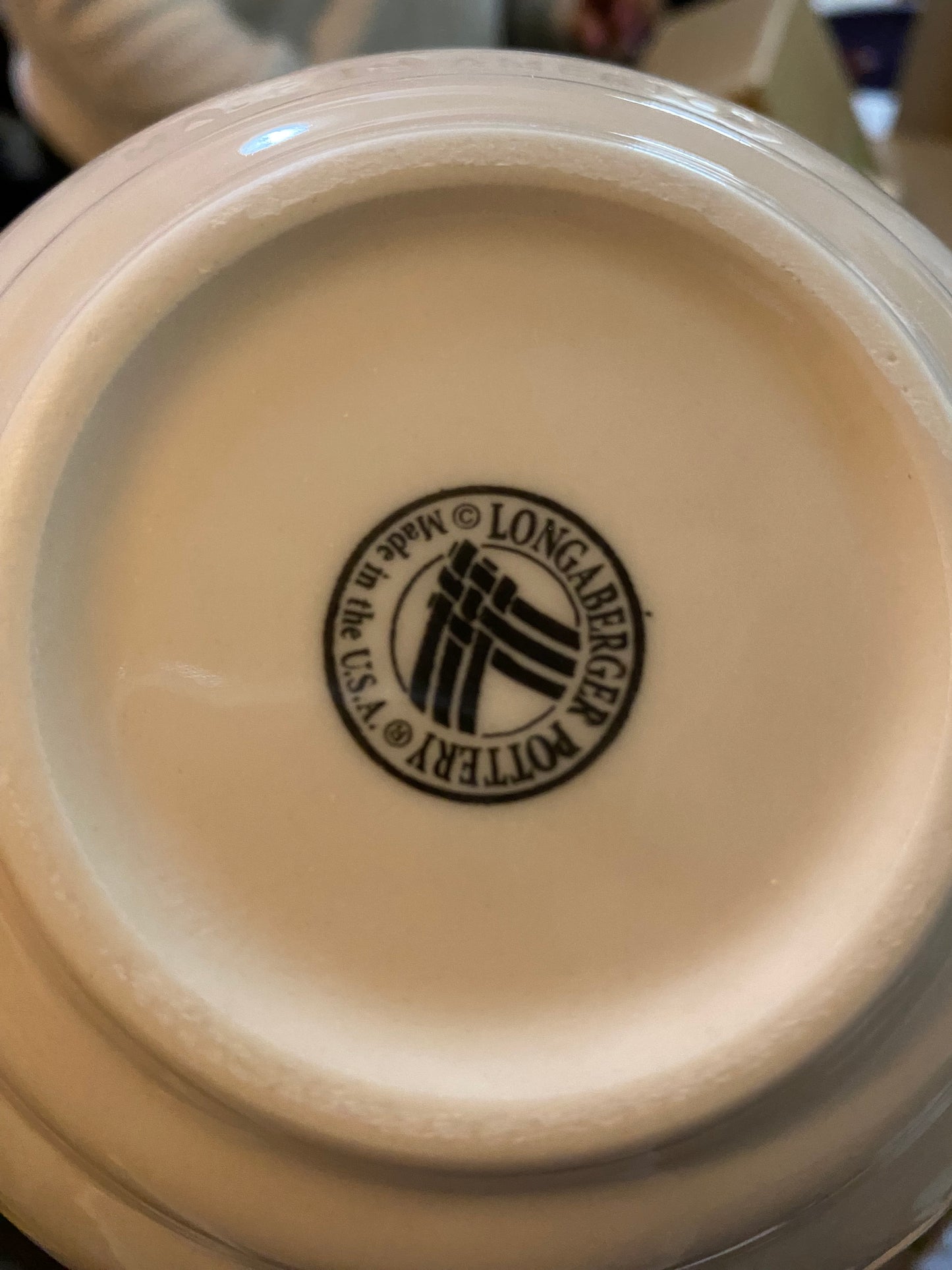 Longaberger American home pottery soup and salad bowl ivory