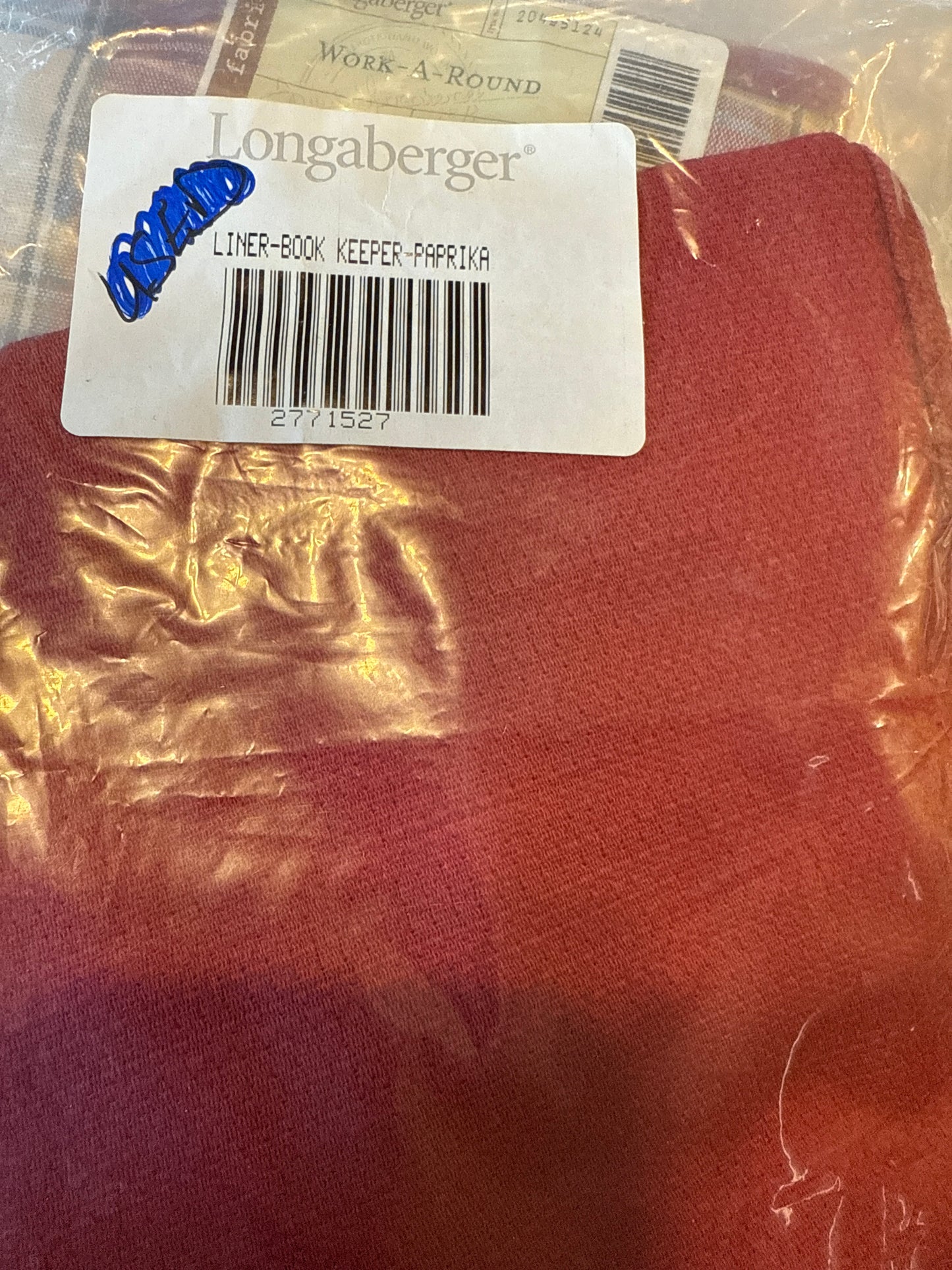 Longaberger bookkeeper liner in paprika
