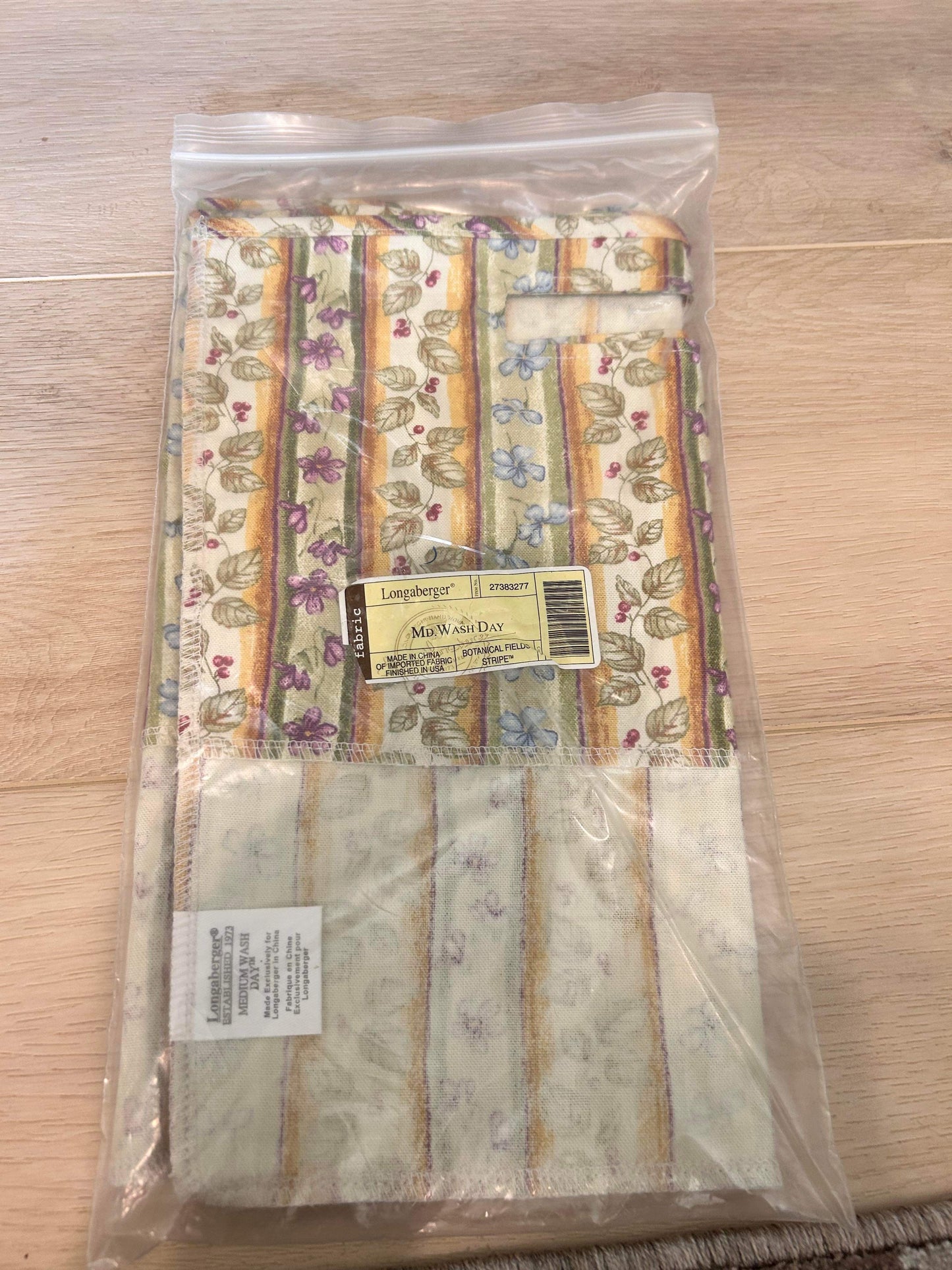Longaberger Medium Wash Day Liner in Botanical Fields Stripe