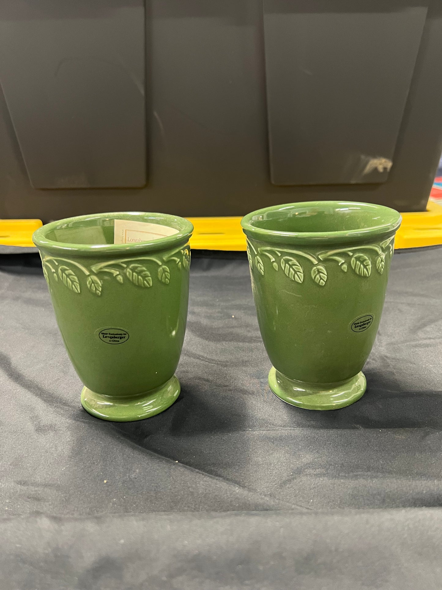 Longaberger garden set vases in ivy