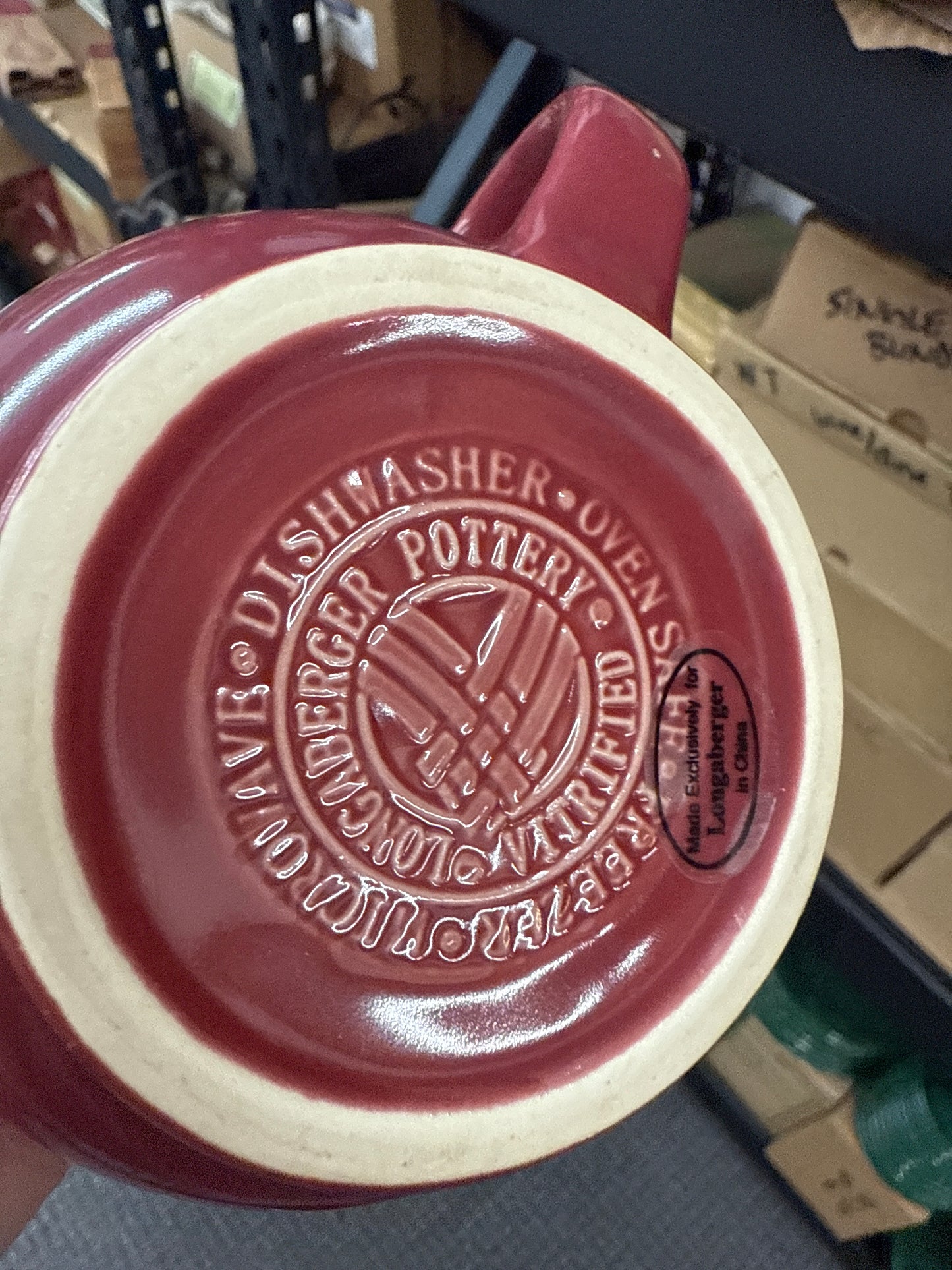 Longaberger cottage pitcher in paprika