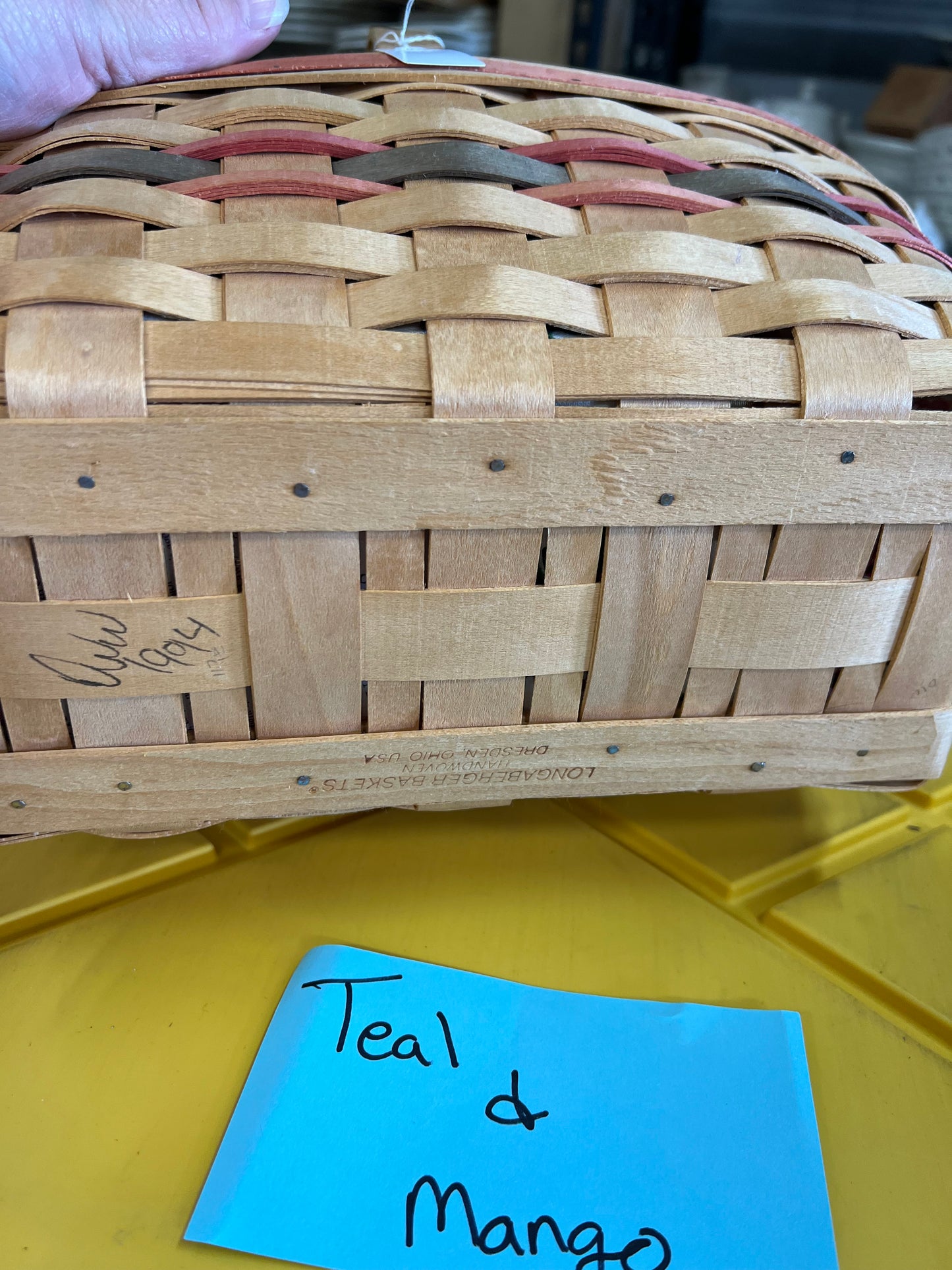 Longaberger 1994 Easter basket with liner & protector