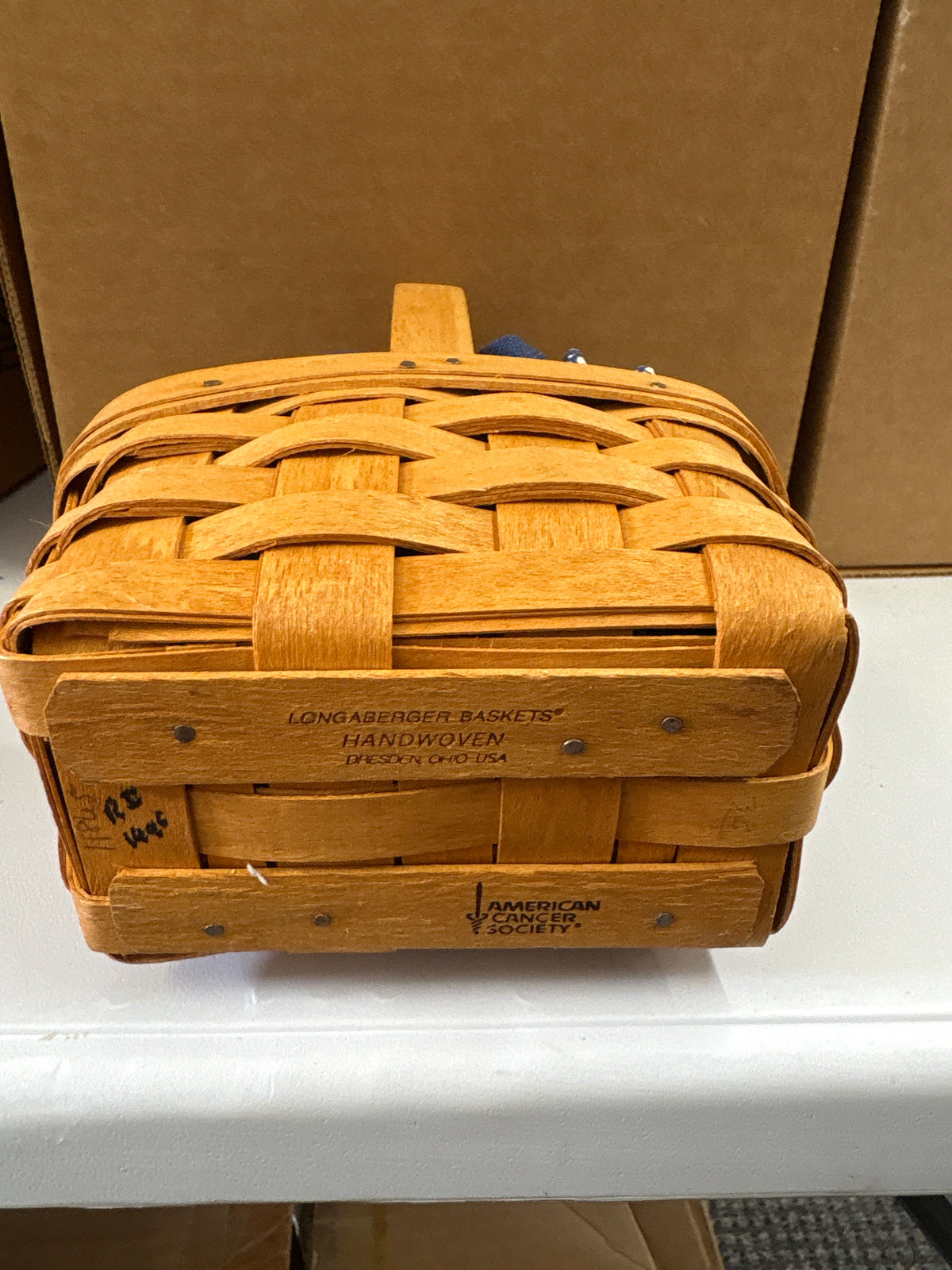 Longaberger 1995 Horizon of Hope basket with Liner and Protector