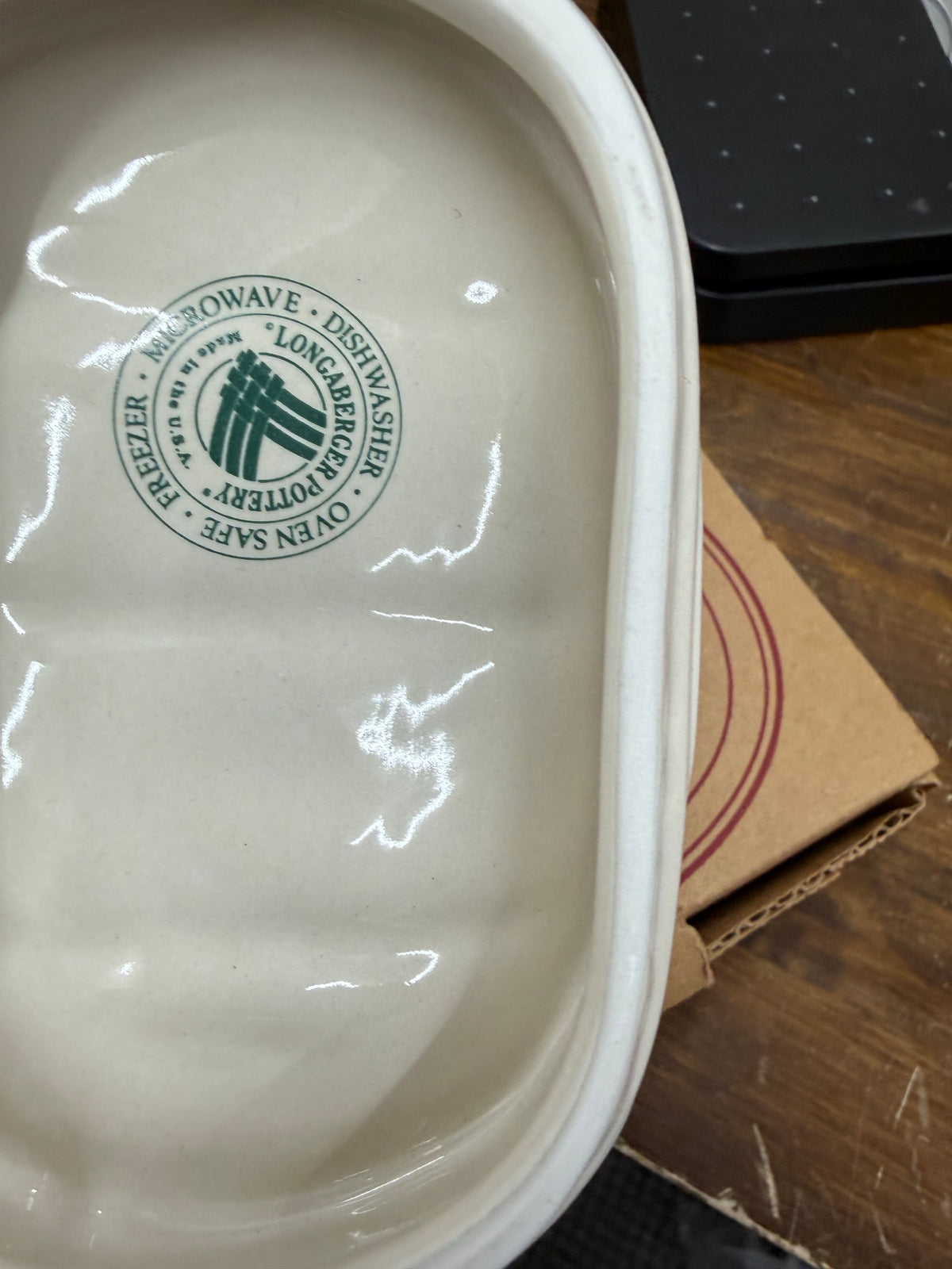 Longaberger soap dish in ivory
