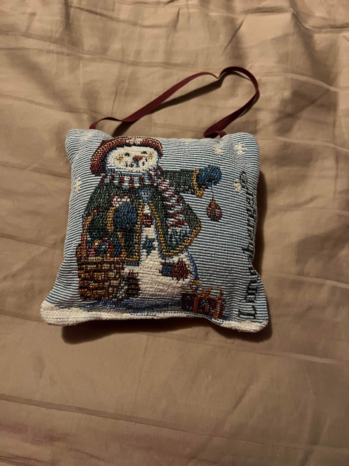 Longaberger snowman door hanger Pillow