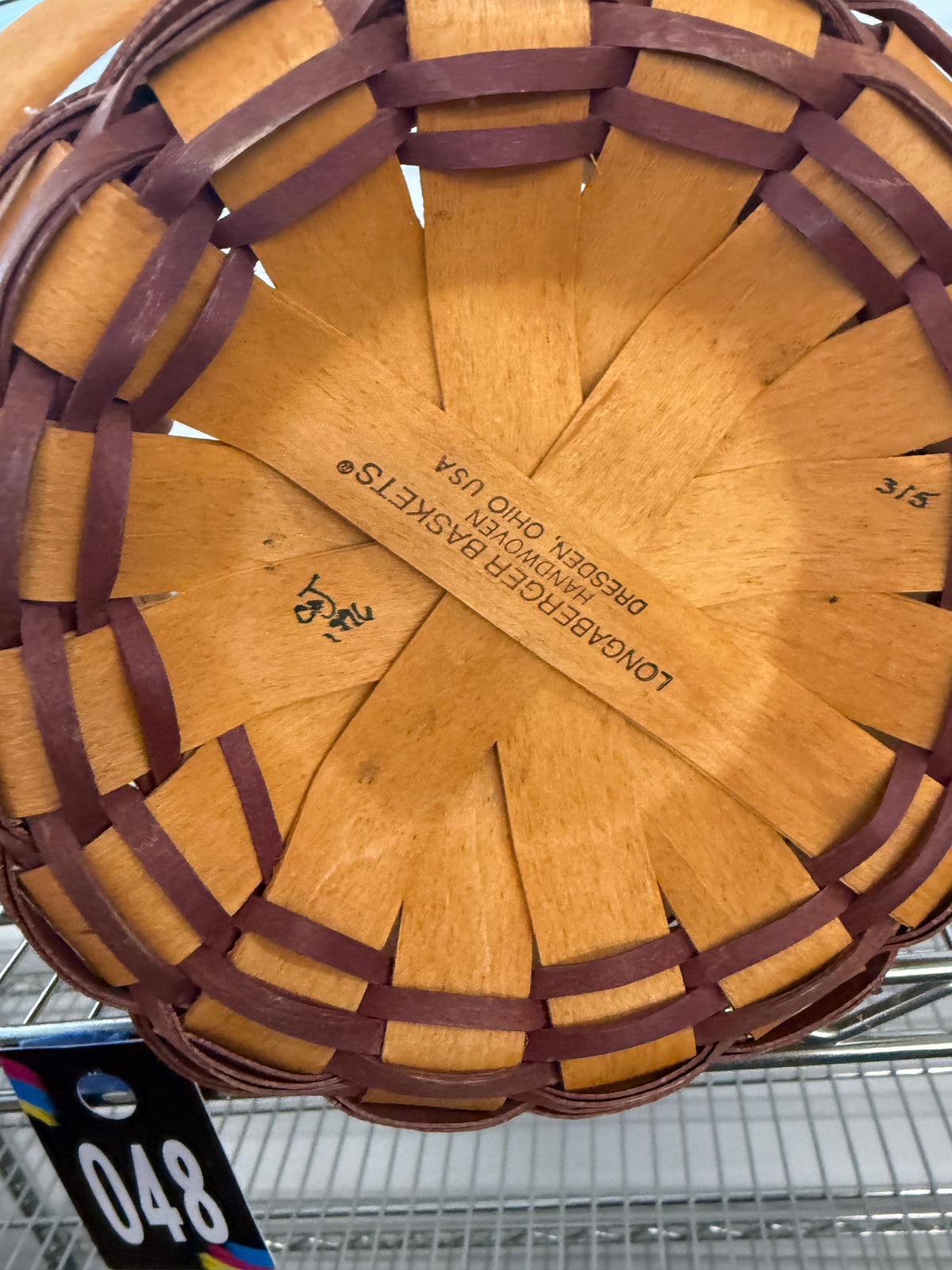 Longaberger sweet pea basket with tie on
