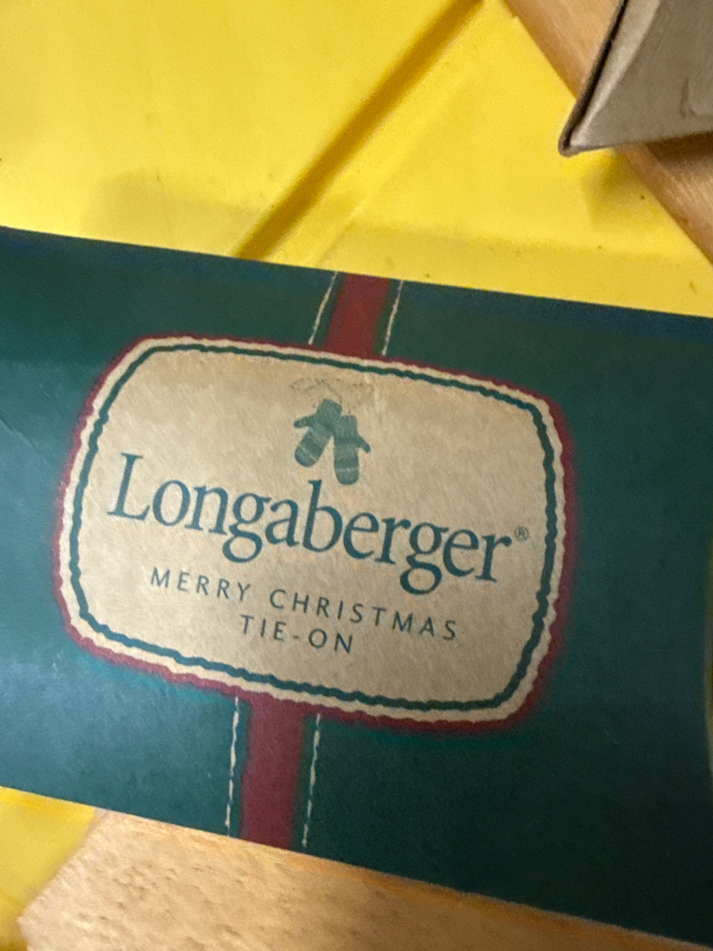Longaberger 2002 merry Christmas tie on