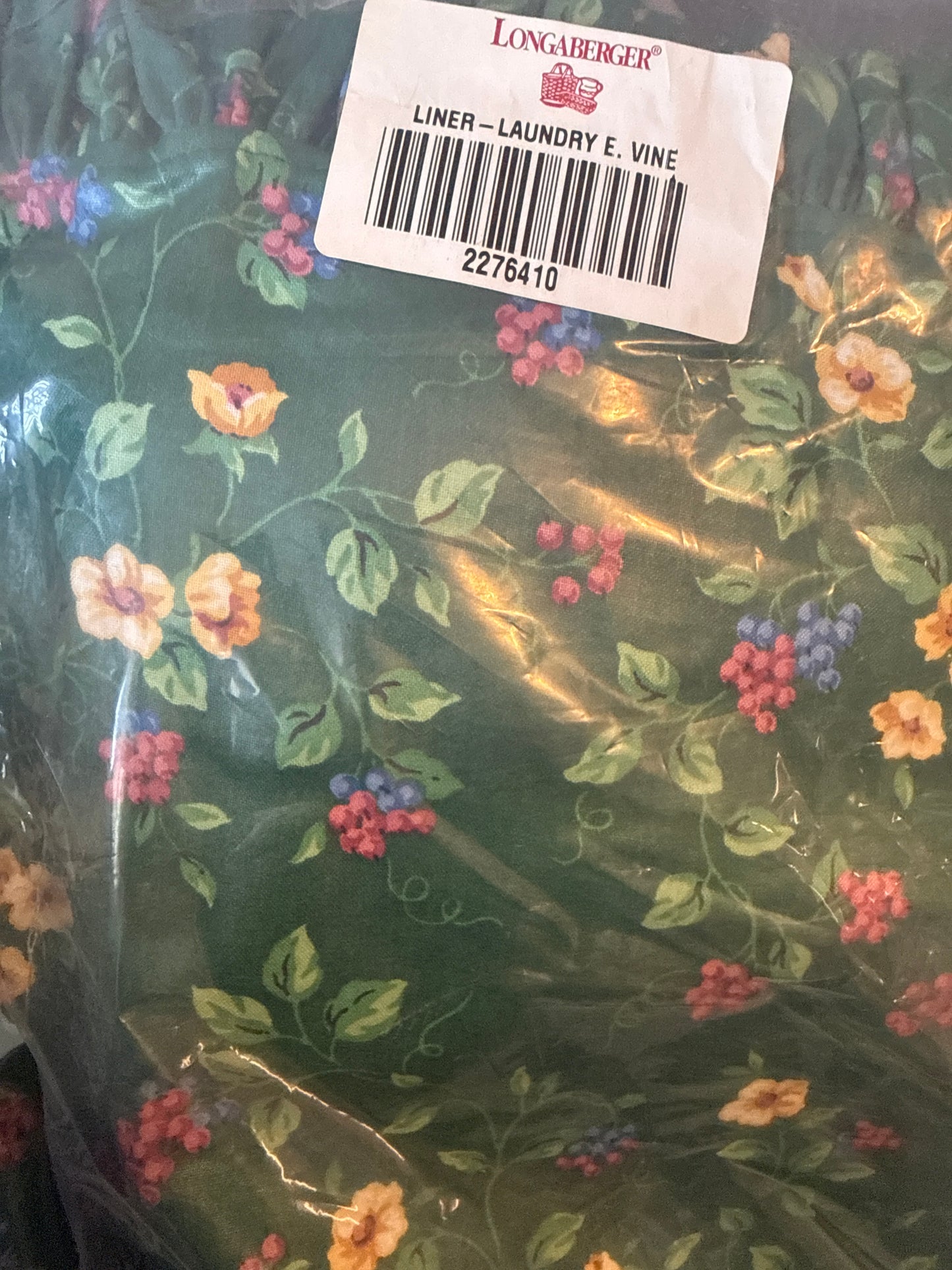 Longaberger laundry liner in emerald vine