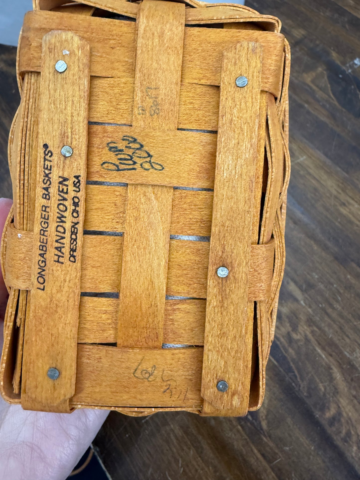 Longaberger parsley basket with liner and protector