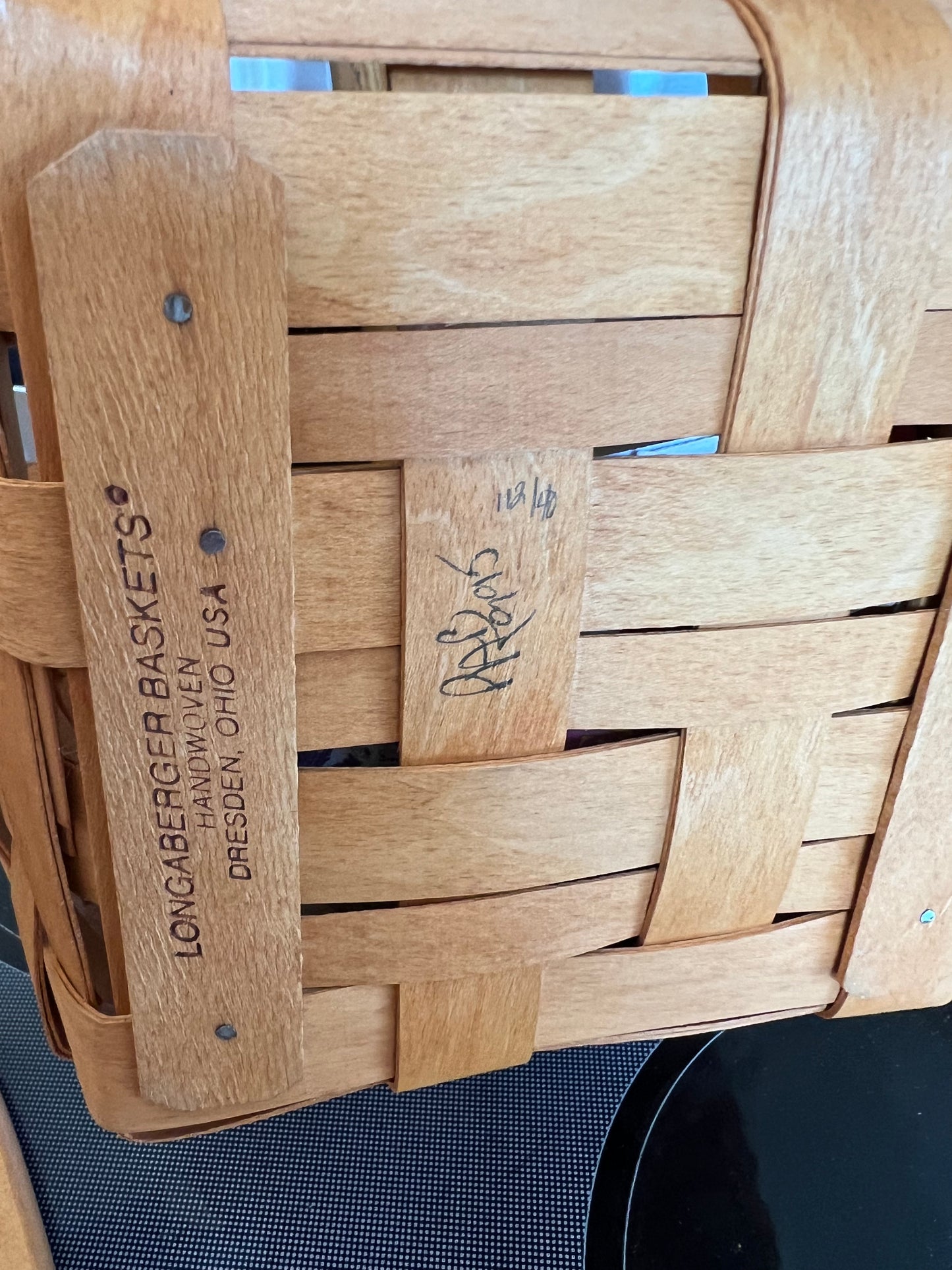 Longaberger cranberry basket with lid