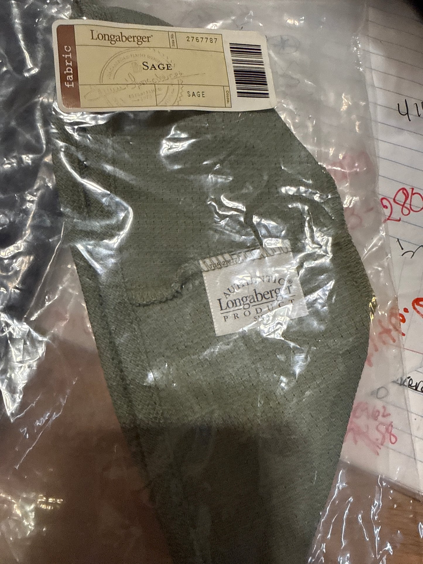 Longaberger Sage liner in Sage