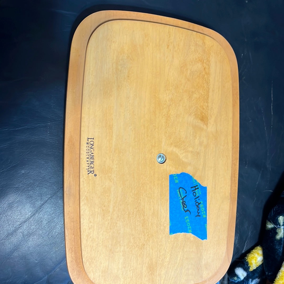 Longaberger Holiday Cheer Lid with Green Knob