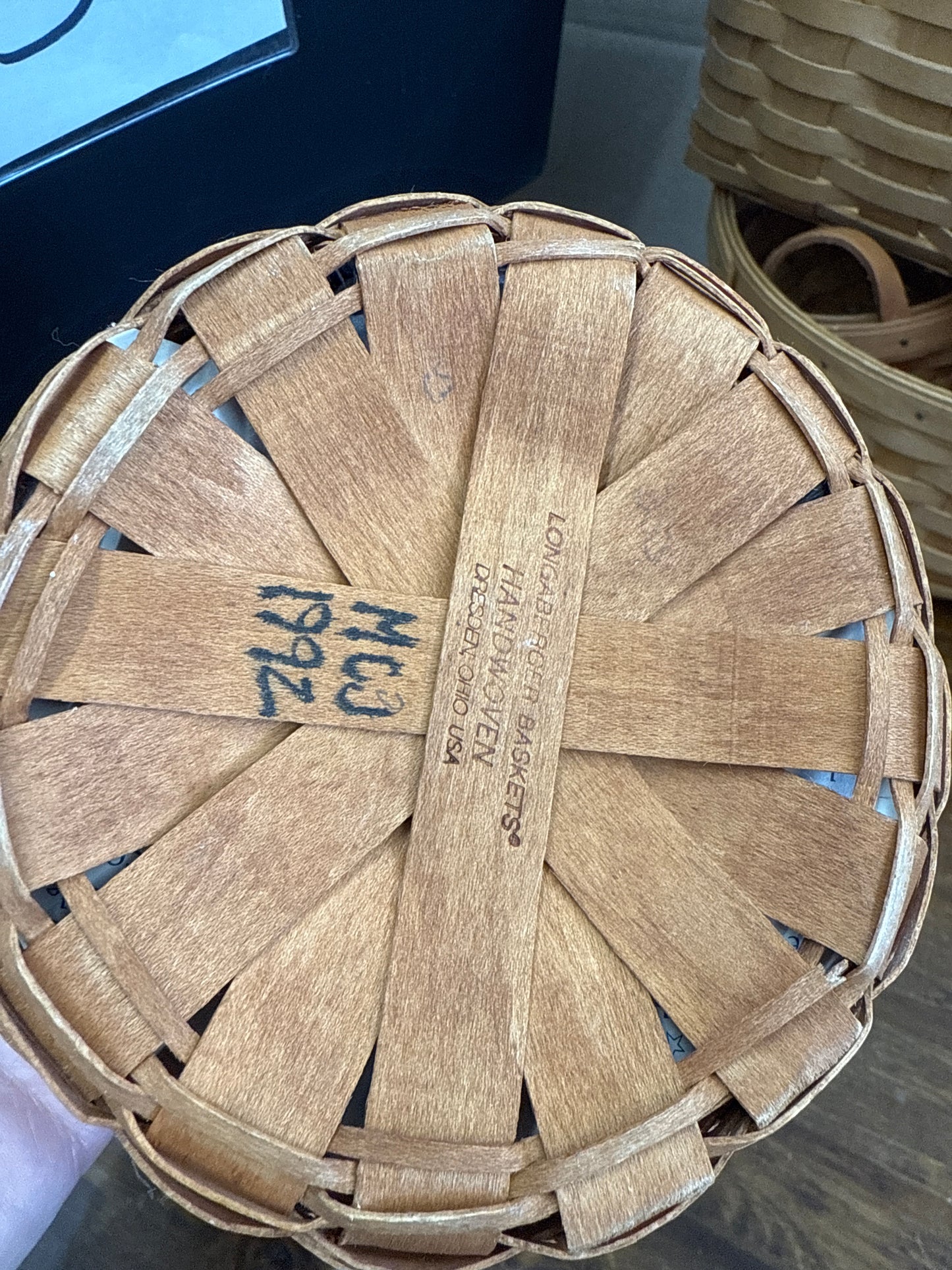 Longaberger discovery basket with liner and protector (liner is faded)