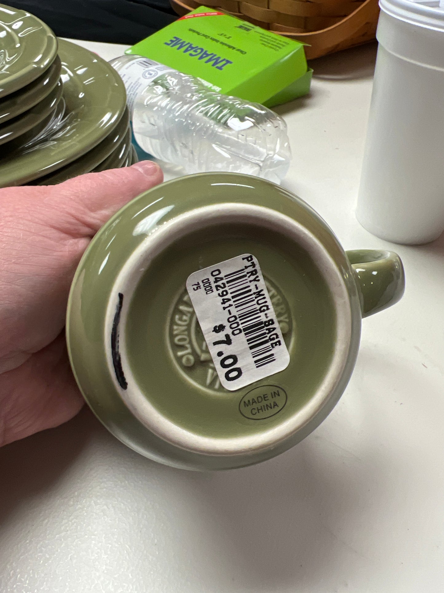Longaberger sage mug second