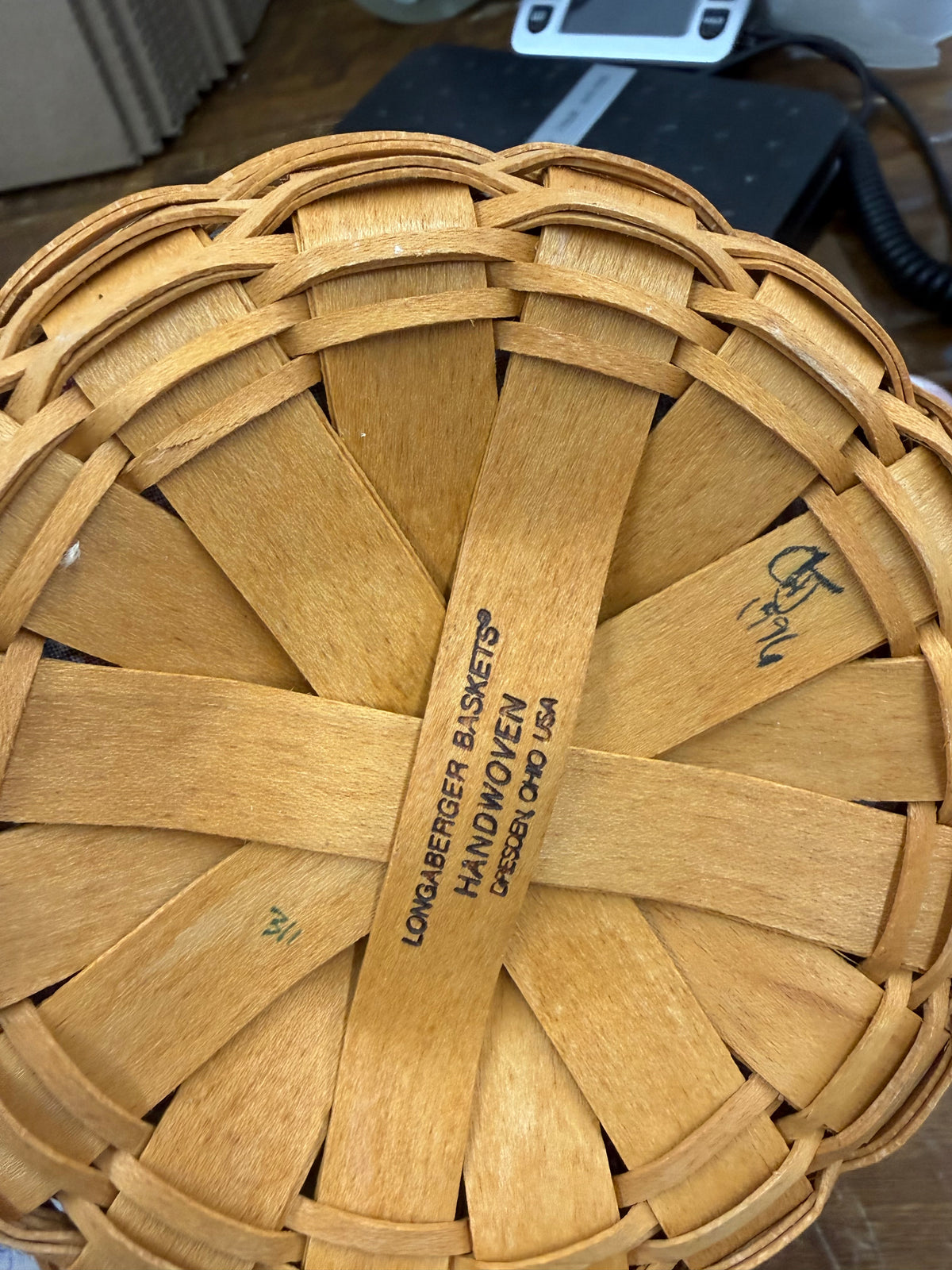 Longaberger 1997 inaugural basket with liner and protector