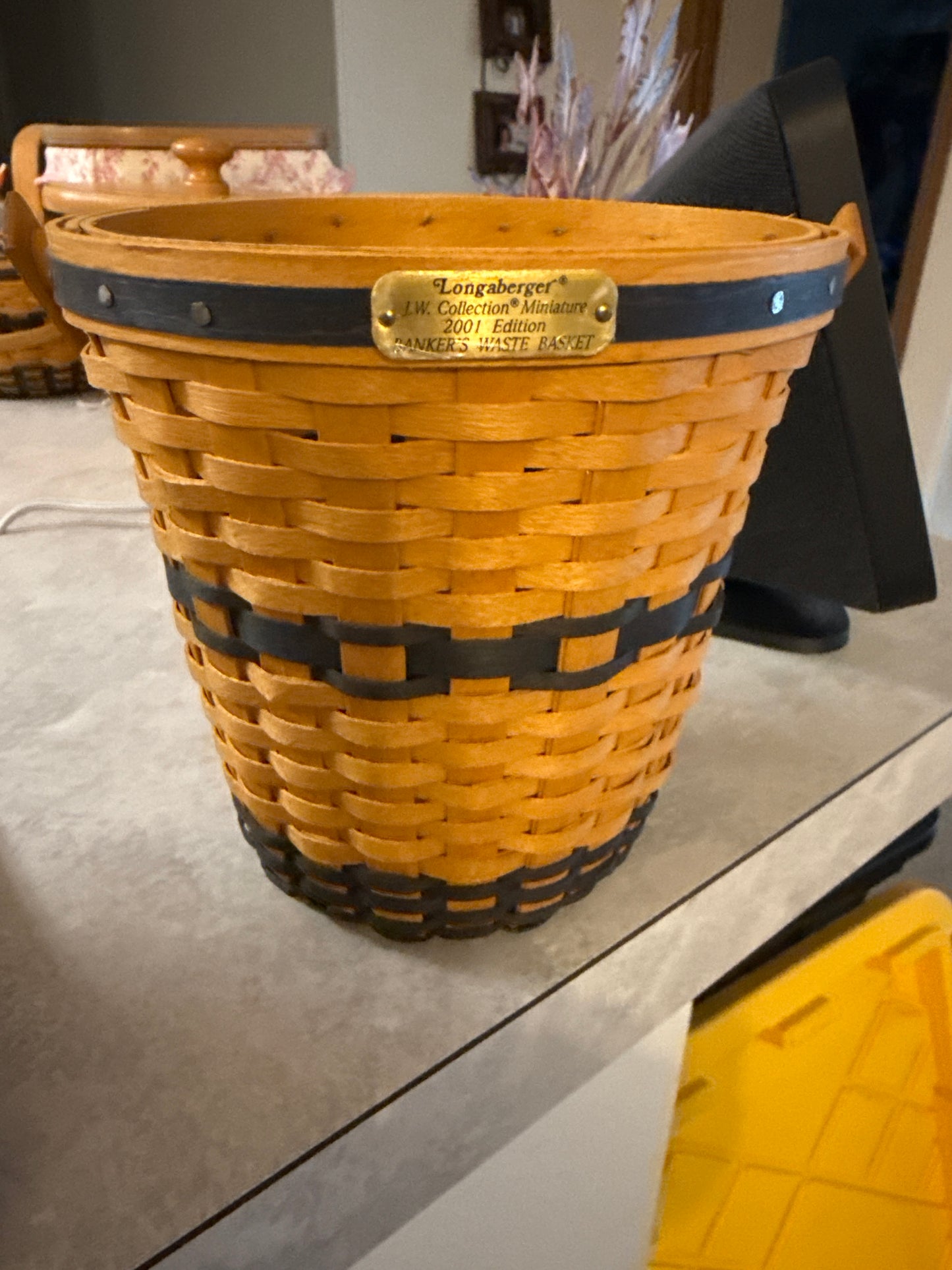 Longaberger mini bankers waste basket