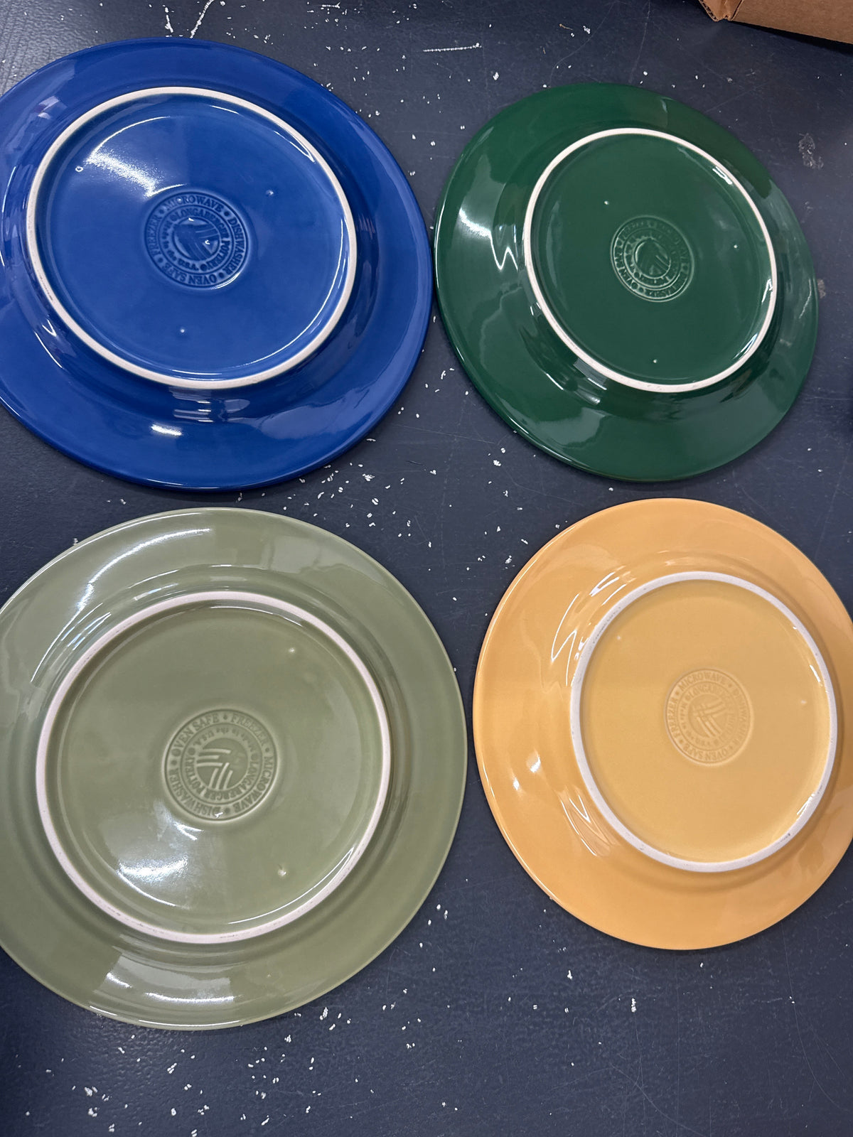 Longaberger set of 4 multi color luncheon plates